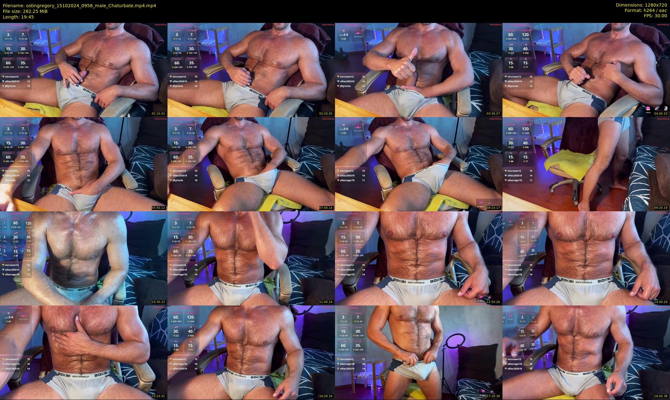ostingregory — 20 minute Chaturbate male cam show recording, 720p, Oct 15, 2024