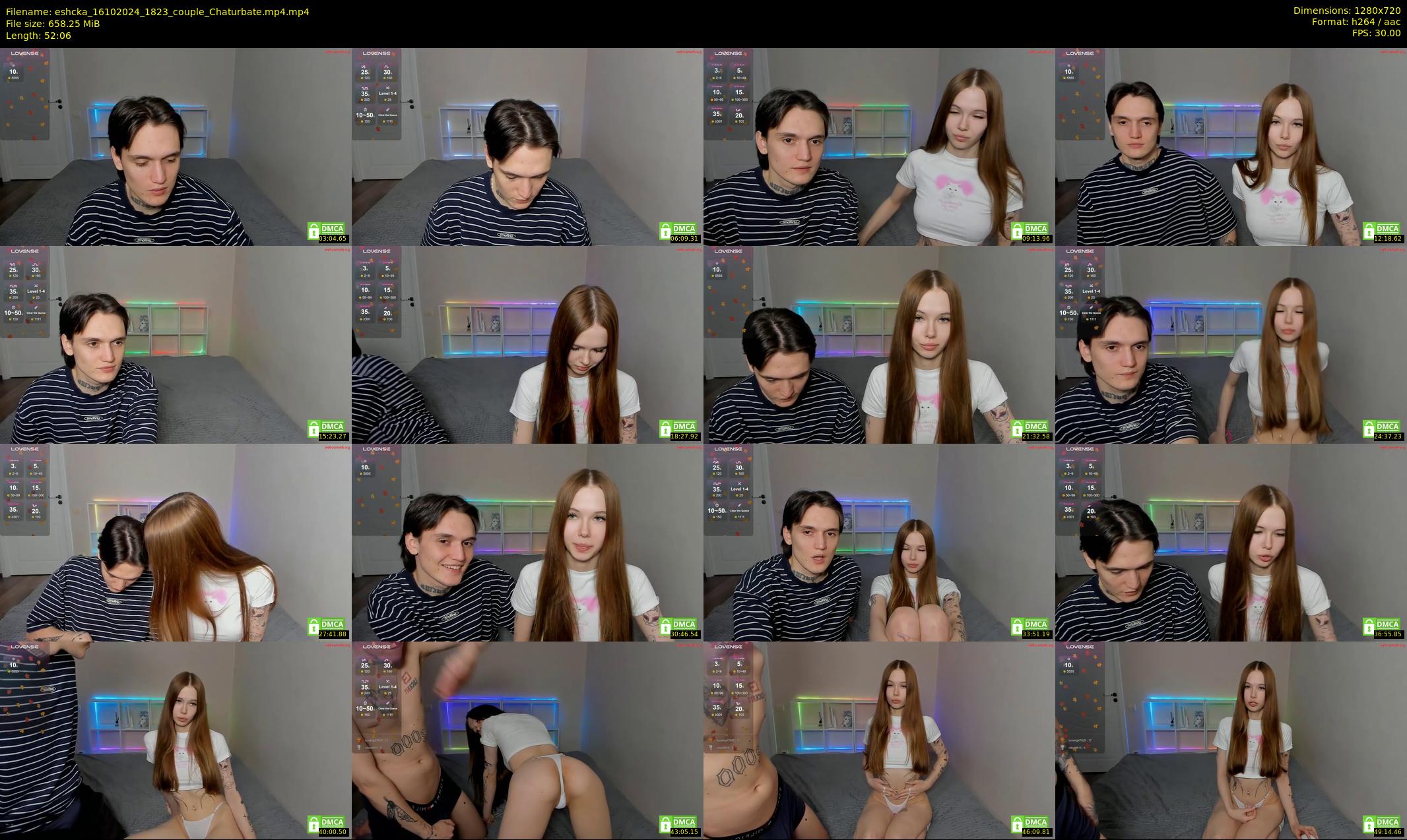 eshcka — 53 minute Chaturbate couple cam show recording, 720p, Oct 16, 2024