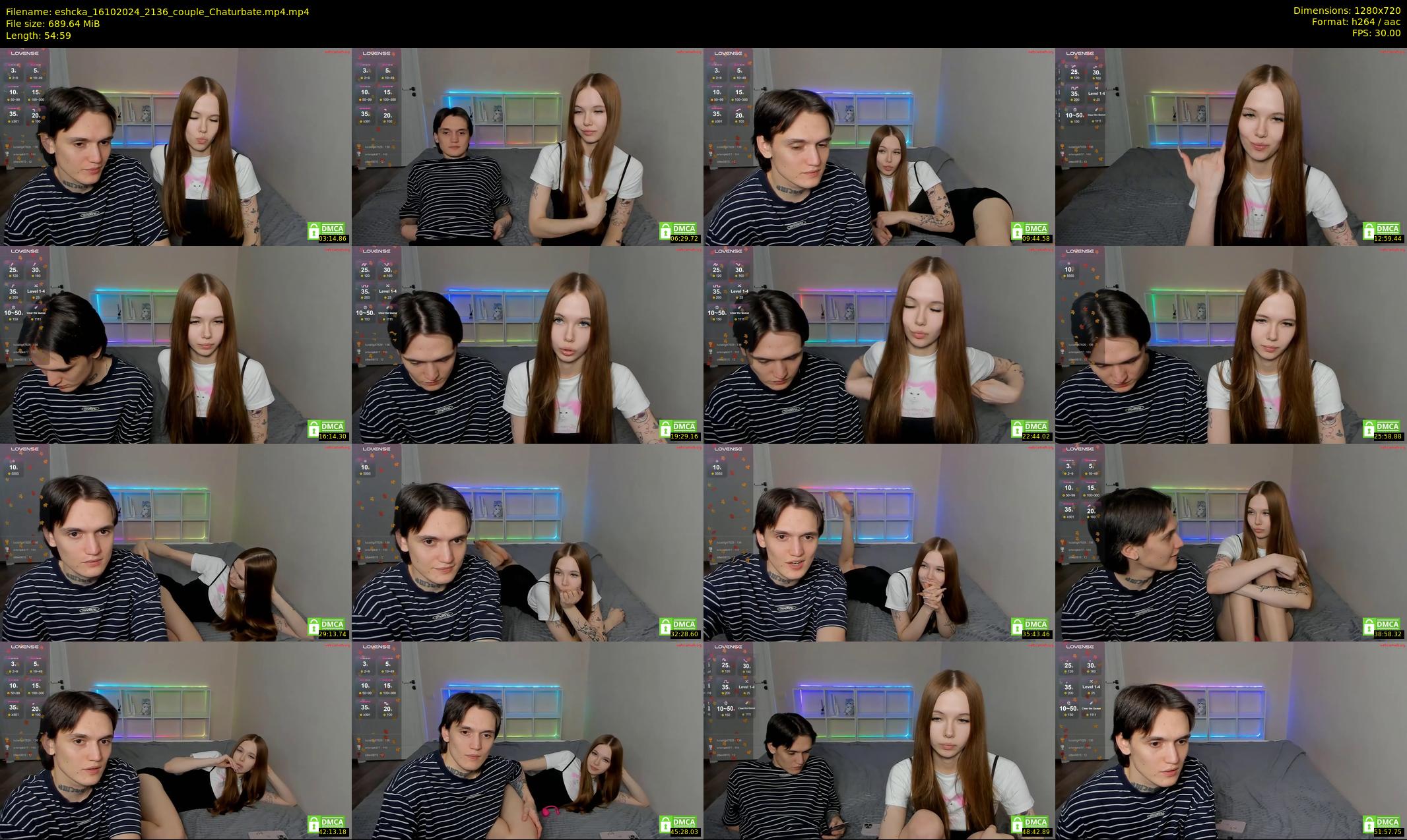 eshcka — 55 minute Chaturbate couple cam show recording, 720p, Oct 16, 2024