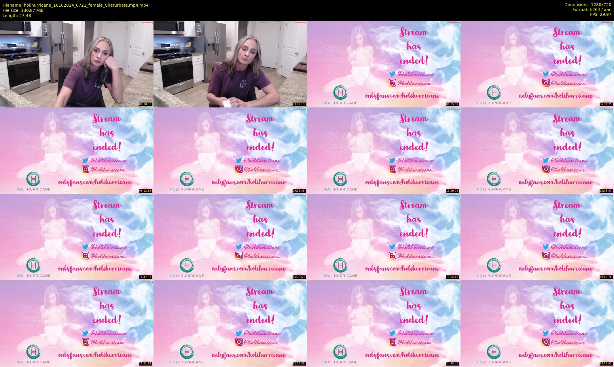 holihurricane — 28 minute Chaturbate female cam show recording, 720p, Oct 16, 2024