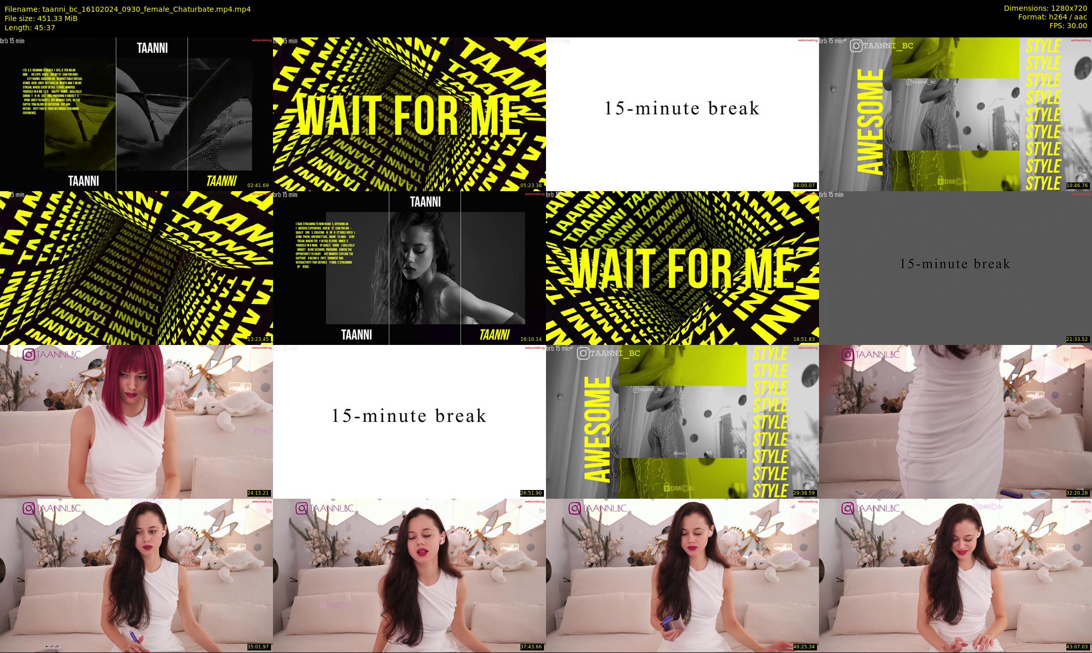 taanni_bc — 46 minute Chaturbate female cam show recording, 720p, Oct 16, 2024