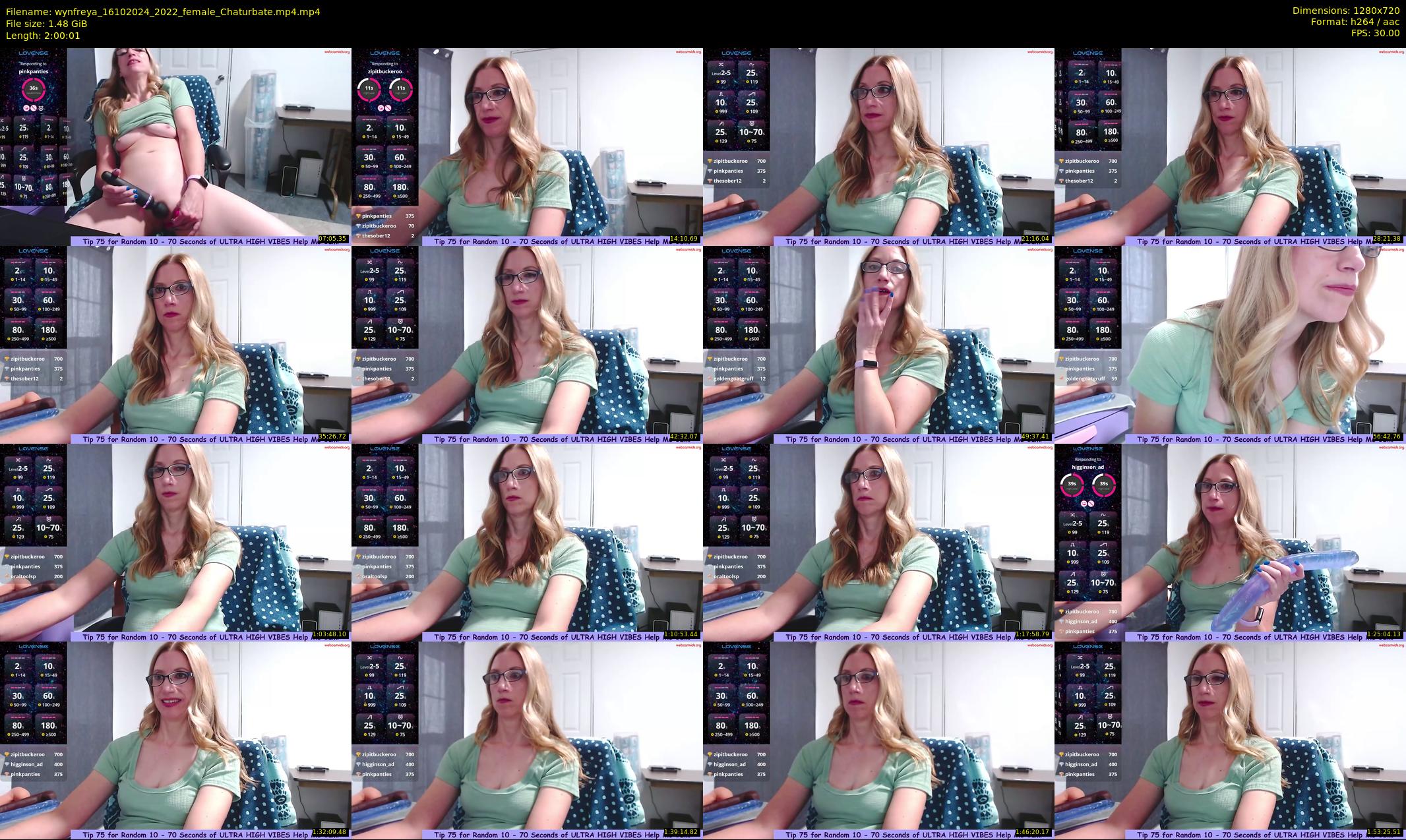 wynfreya — 121 minute Chaturbate female cam show recording, 720p, Oct 16, 2024