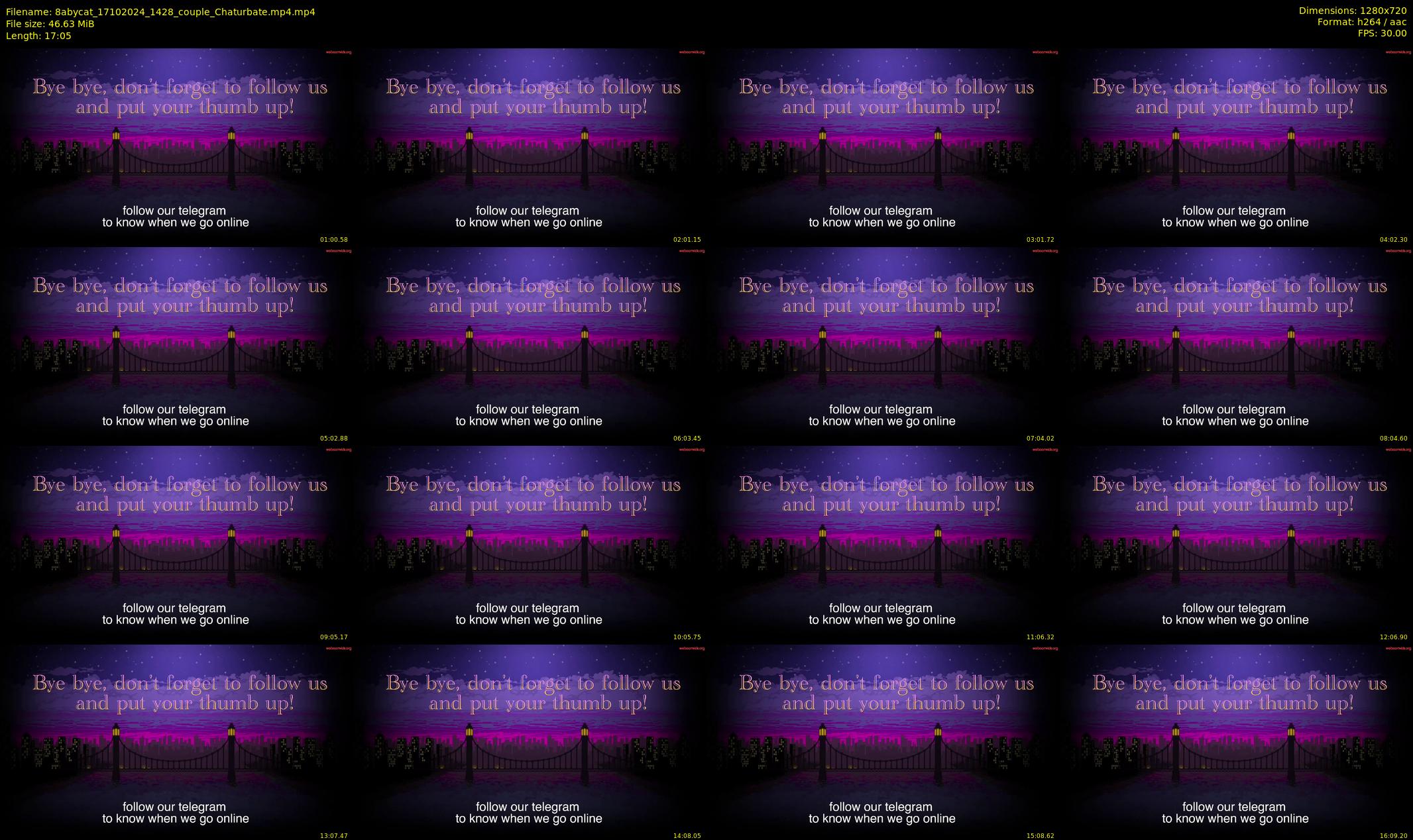 8abycat — 18 minute Chaturbate couple cam show recording, 720p, Oct 17, 2024