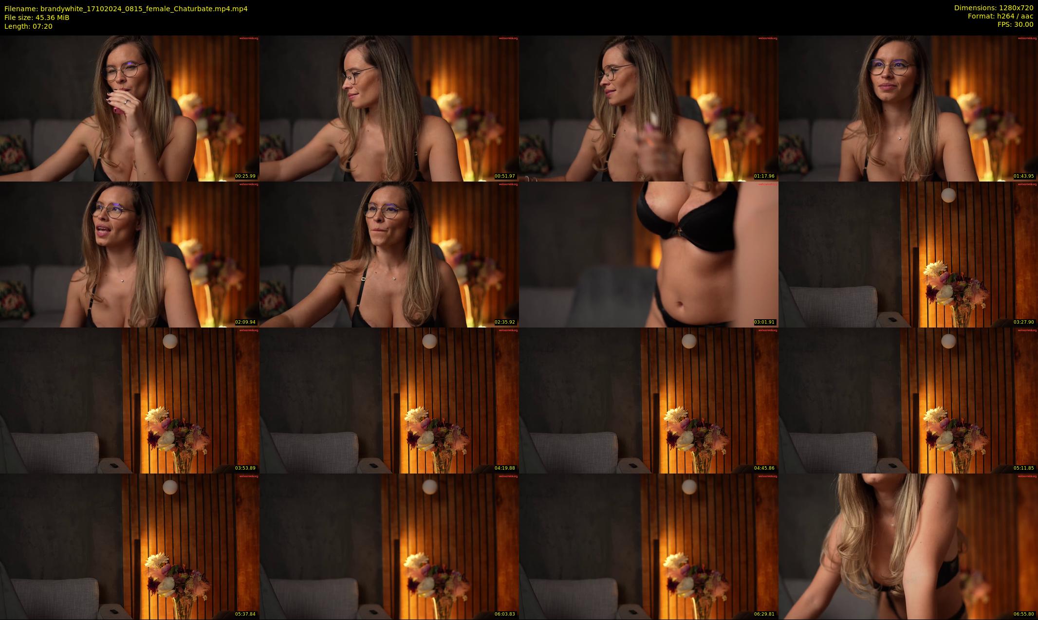 brandywhite — 8 minute Chaturbate female cam show recording, 720p, Oct 17, 2024