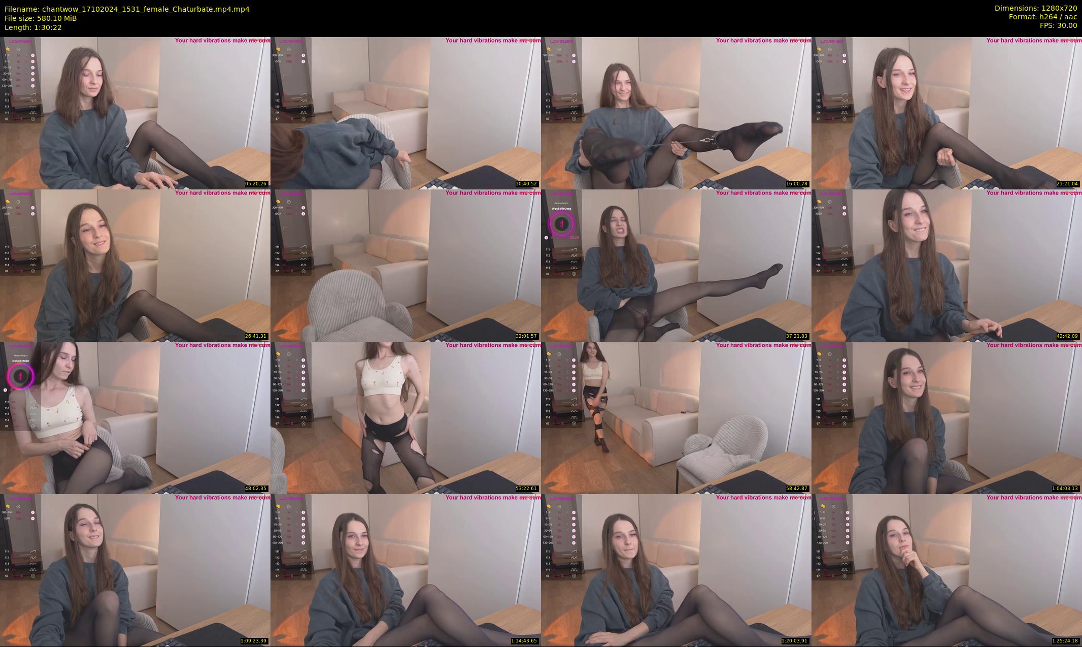 chantwow — 91 minute Chaturbate female cam show recording, 720p, Oct 17, 2024