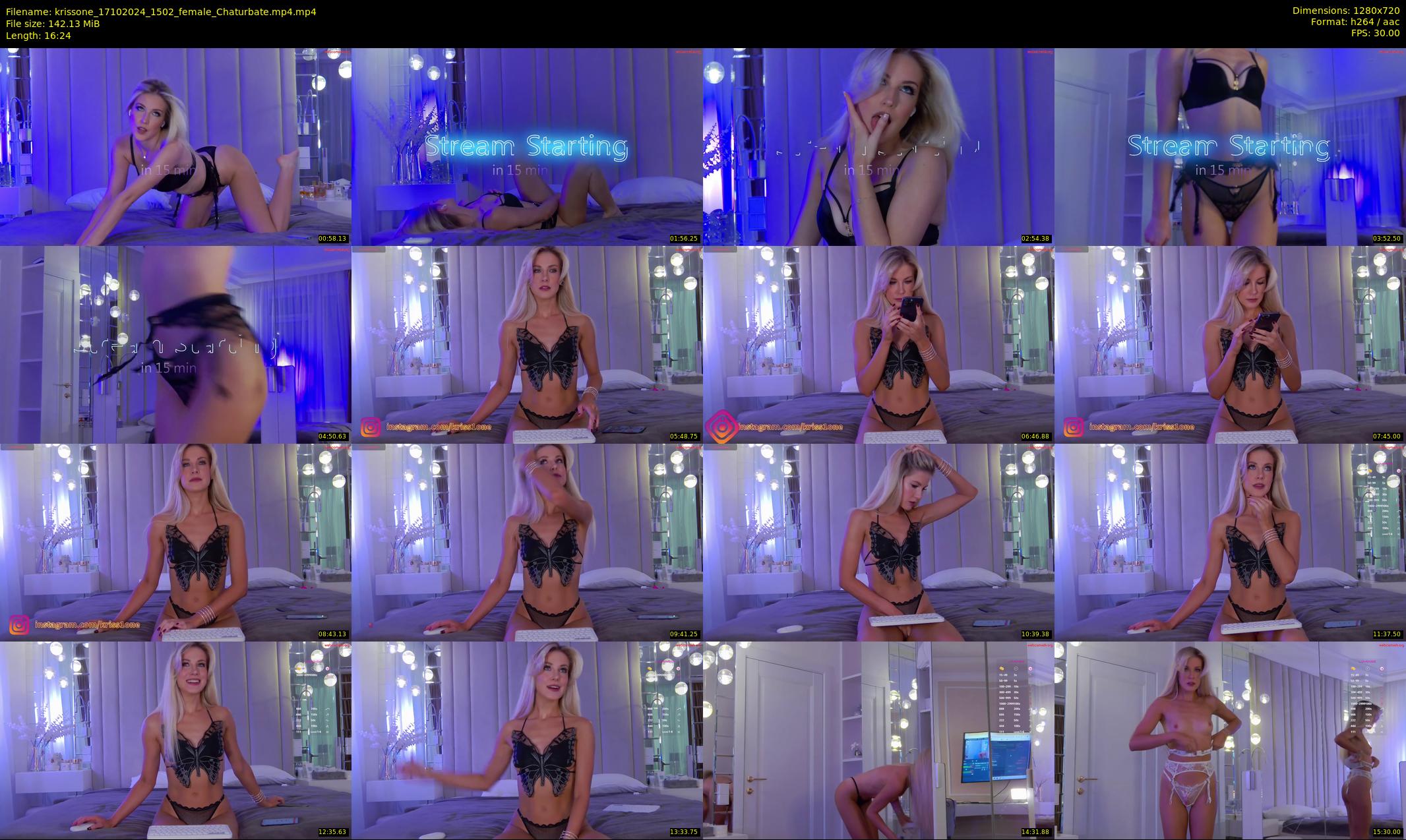 krissone — 17 minute Chaturbate female cam show recording, 720p, Oct 17, 2024