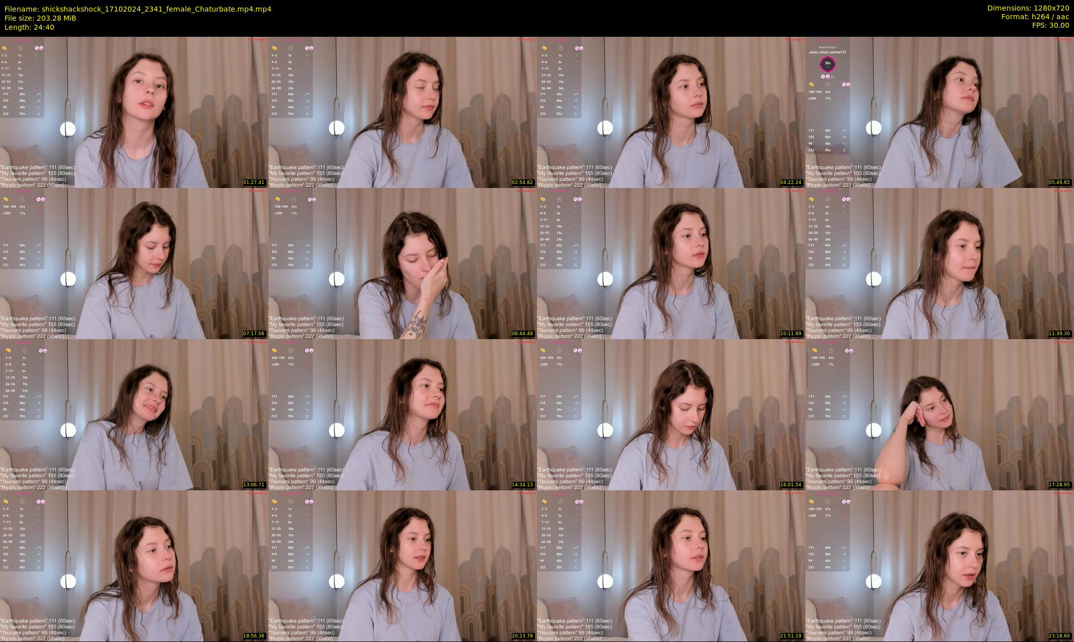 shickshackshock — 25 minute Chaturbate female cam show recording, 720p, Oct 17, 2024