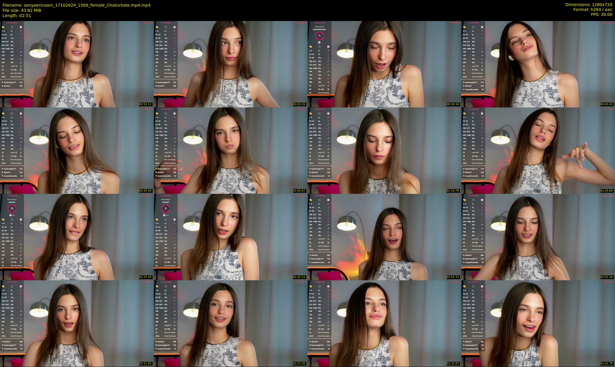 sonyaericsson — 3 minute Chaturbate female cam show recording, 720p, Oct 17, 2024