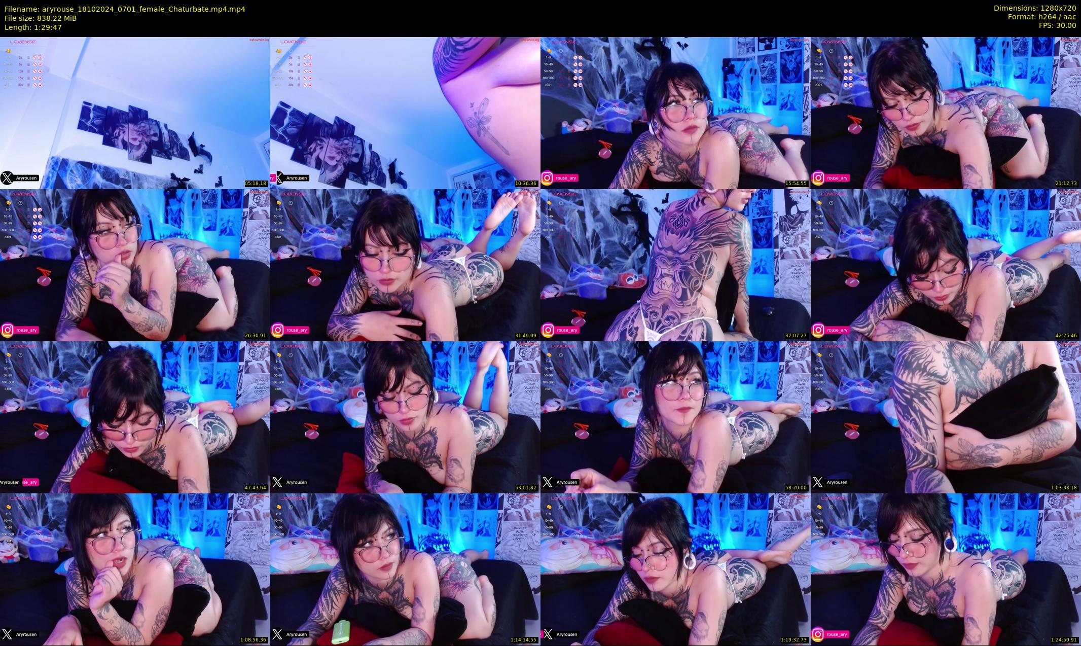 aryrouse — 90 minute Chaturbate female cam show recording, 720p, Oct 18, 2024