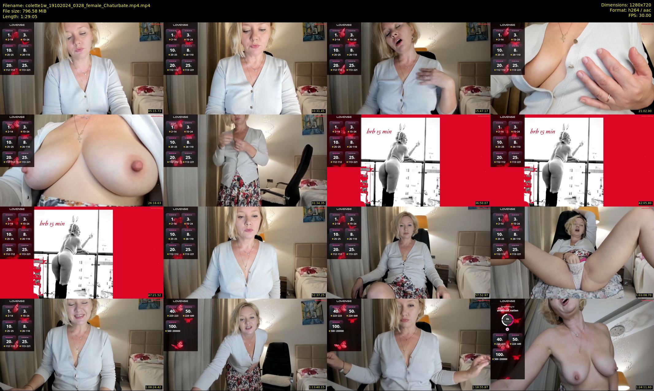 colette1w — 90 minute Chaturbate female cam show recording, 720p, Oct 19, 2024