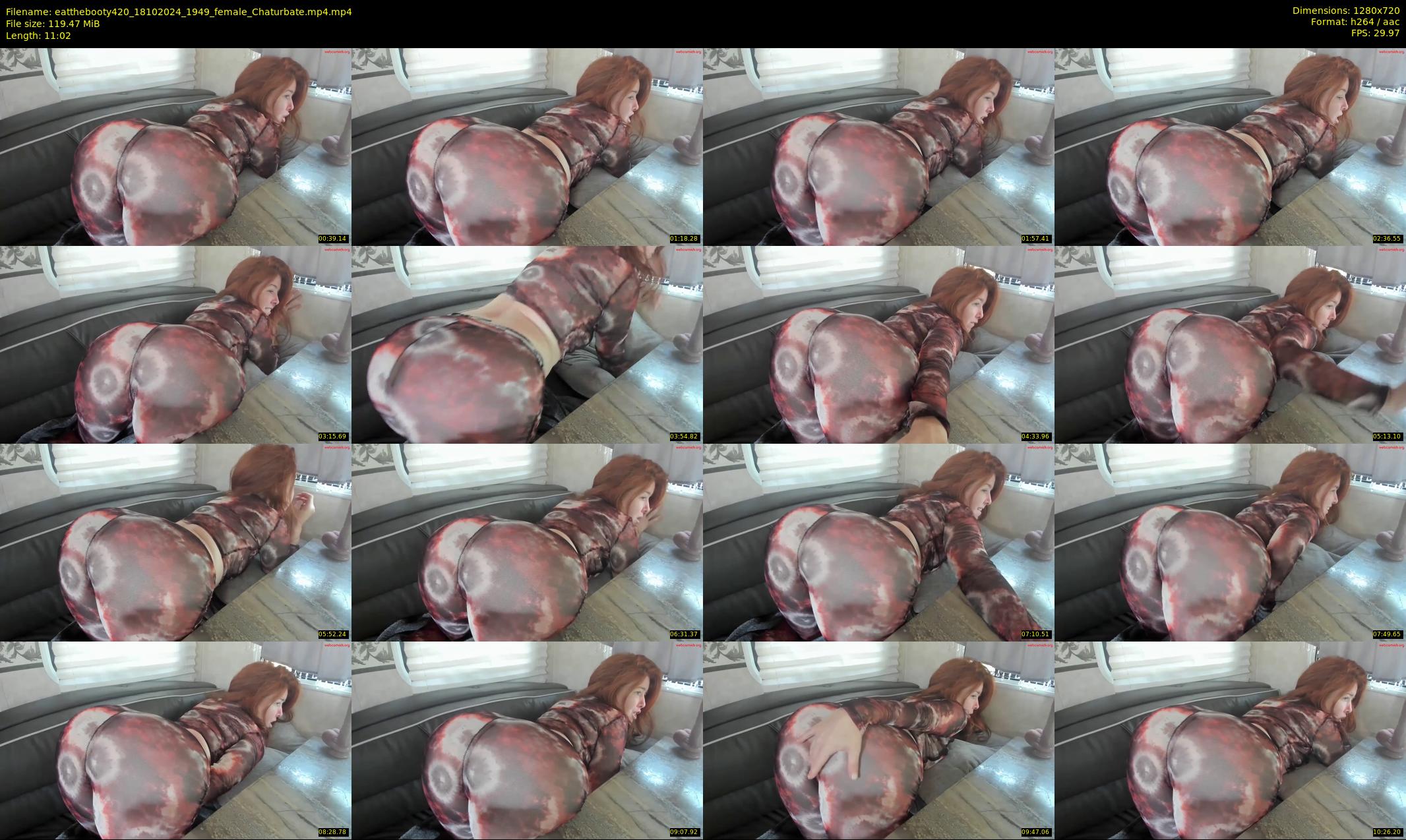 eatthebooty420 — 12 minute Chaturbate female cam show recording, 720p, Oct 18, 2024