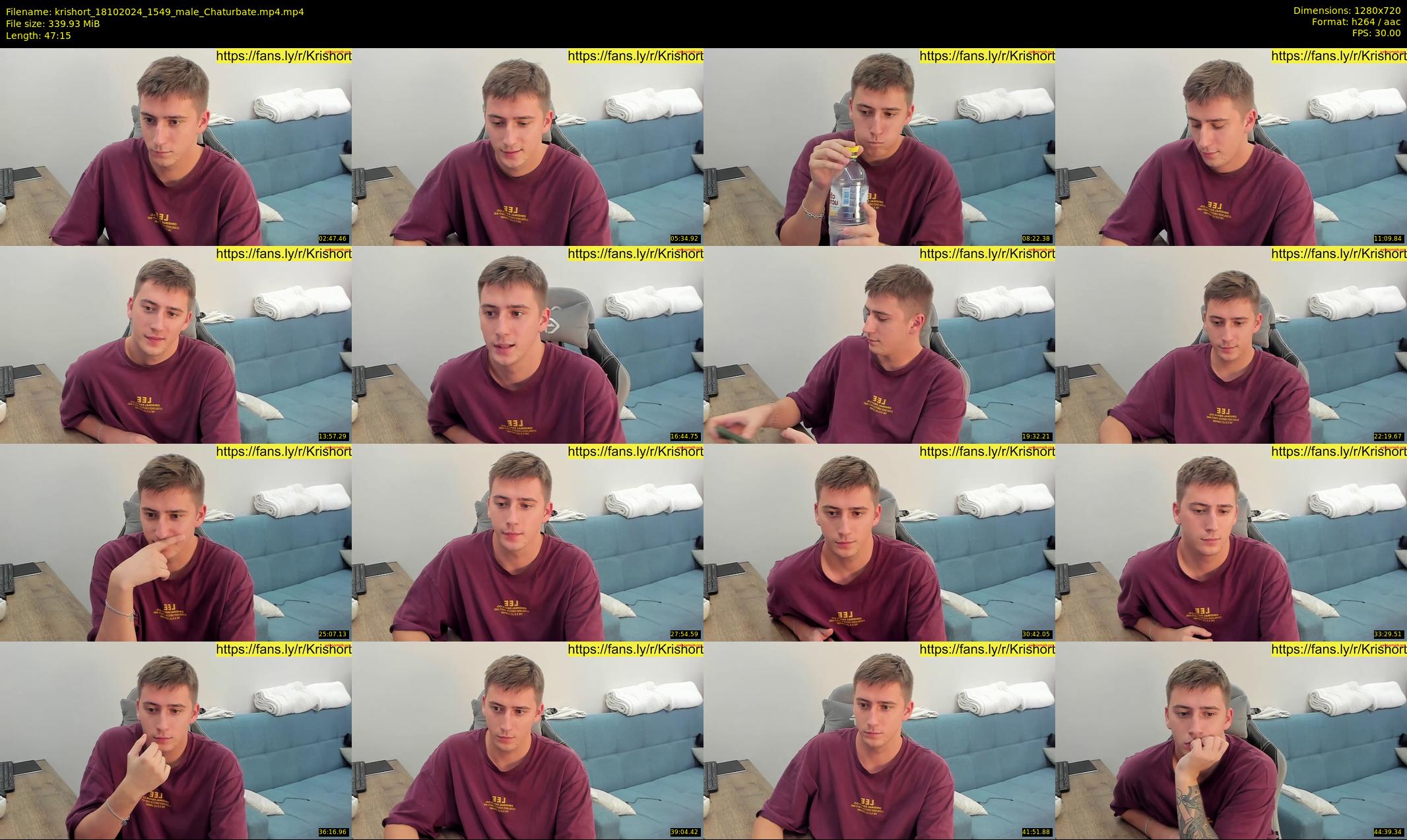 krishort — 48 minute Chaturbate male cam show recording, 720p, Oct 18, 2024