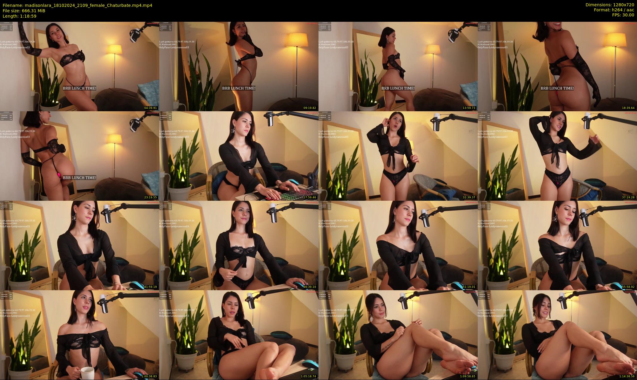 madisonlara — 79 minute Chaturbate female cam show recording, 720p, Oct 18, 2024