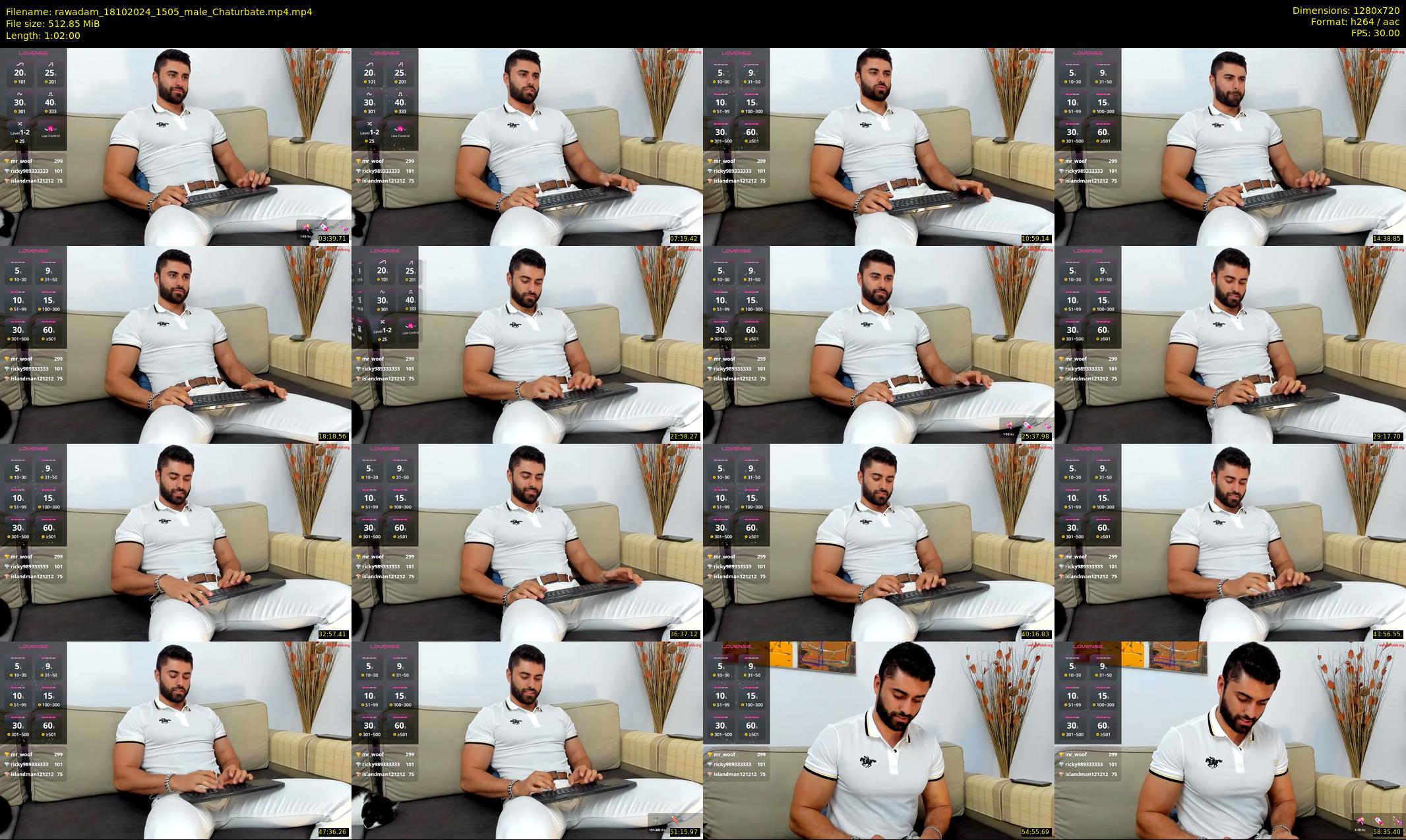 rawadam — 62 minute Chaturbate male cam show recording, 720p, Oct 18, 2024