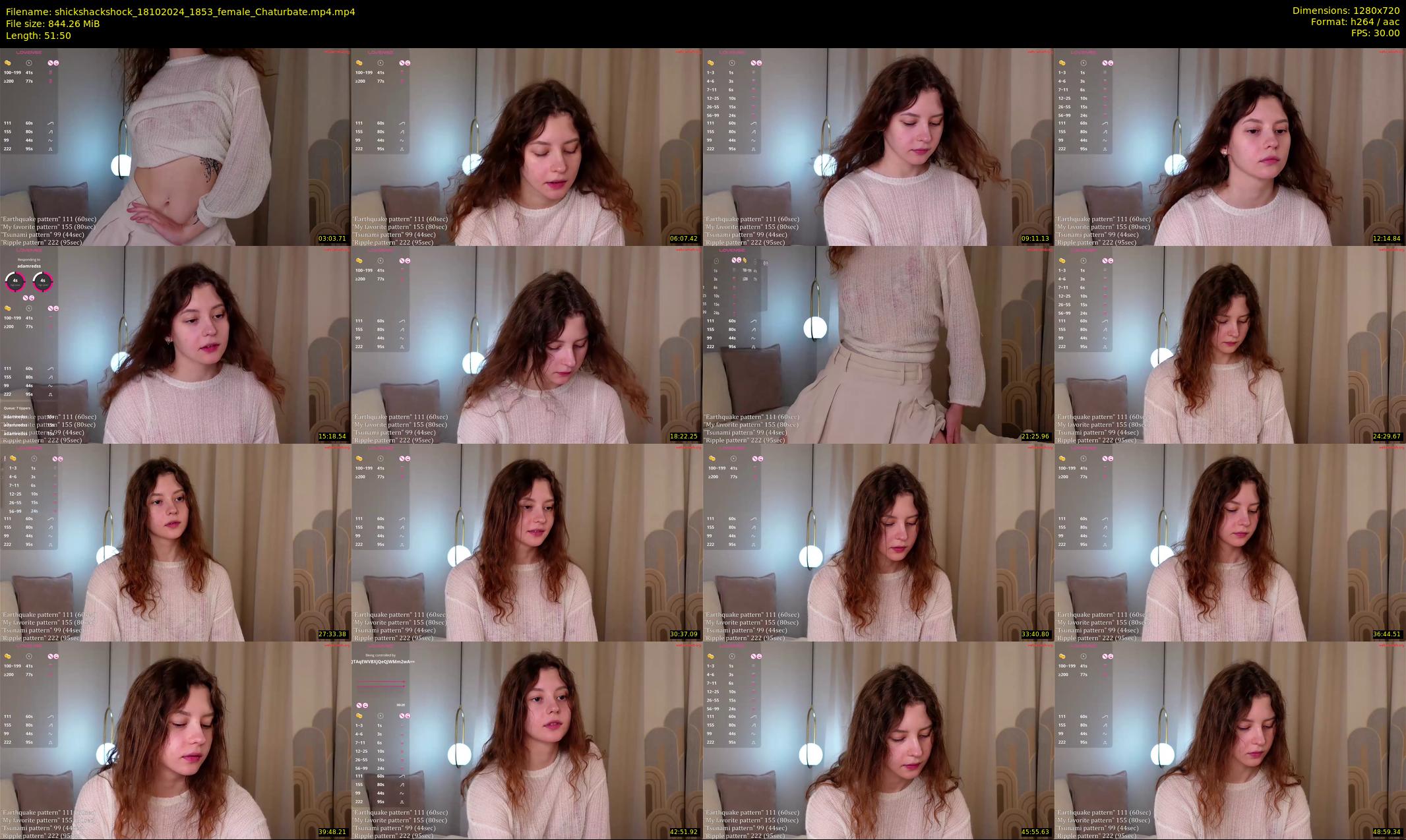 shickshackshock — 52 minute Chaturbate female cam show recording, 720p, Oct 18, 2024