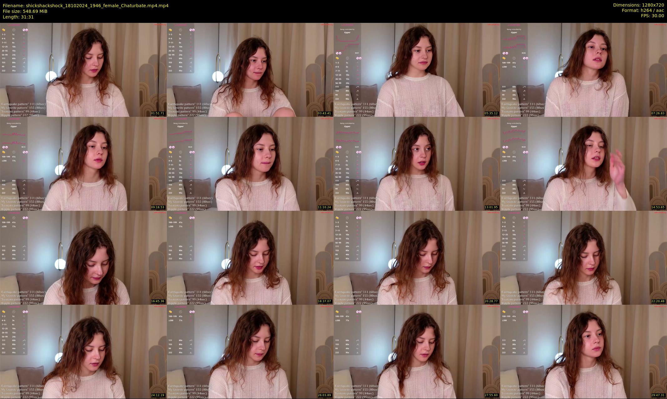 shickshackshock — 32 minute Chaturbate female cam show recording, 720p, Oct 18, 2024