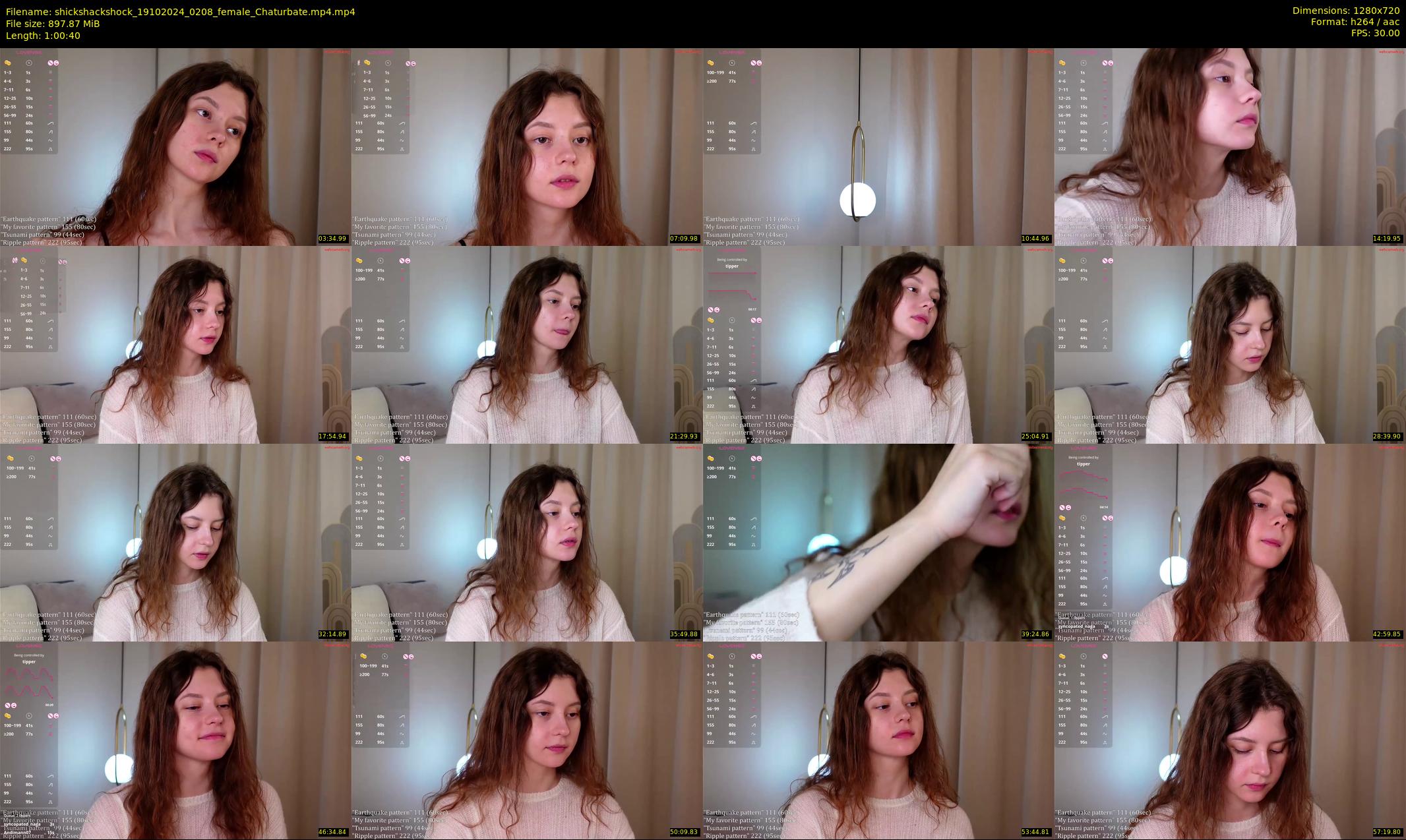 shickshackshock — 61 minute Chaturbate female cam show recording, 720p, Oct 19, 2024