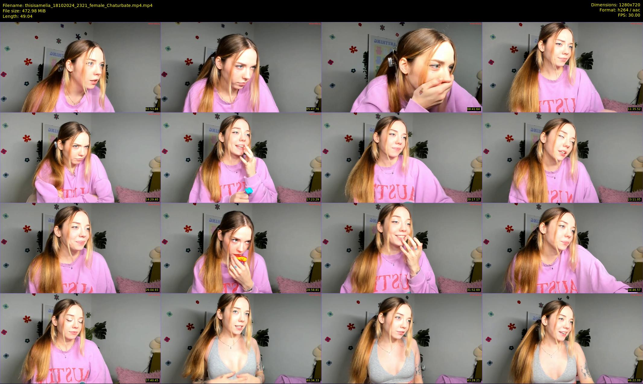 thisisamelia — 50 minute Chaturbate female cam show recording, 720p, Oct 18, 2024