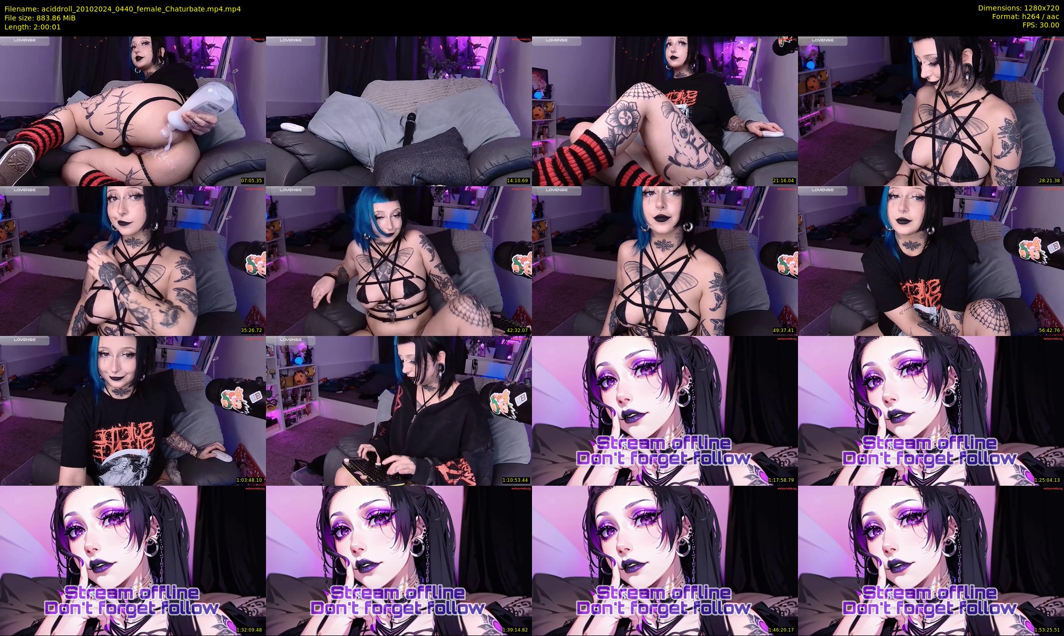 aciddroll — 121 minute Chaturbate female cam show recording, 720p, Oct 20, 2024