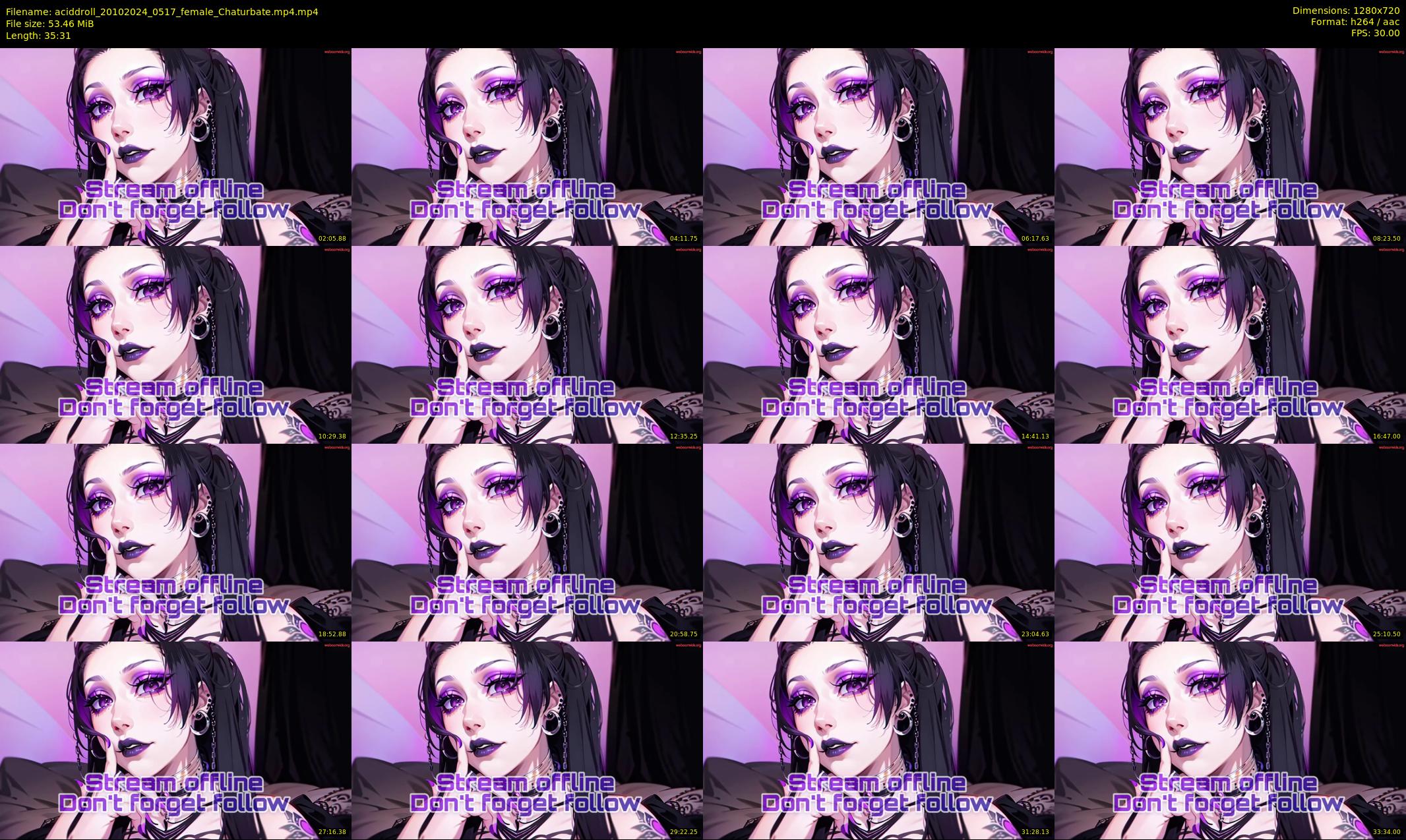 aciddroll — 36 minute Chaturbate female cam show recording, 720p, Oct 20, 2024