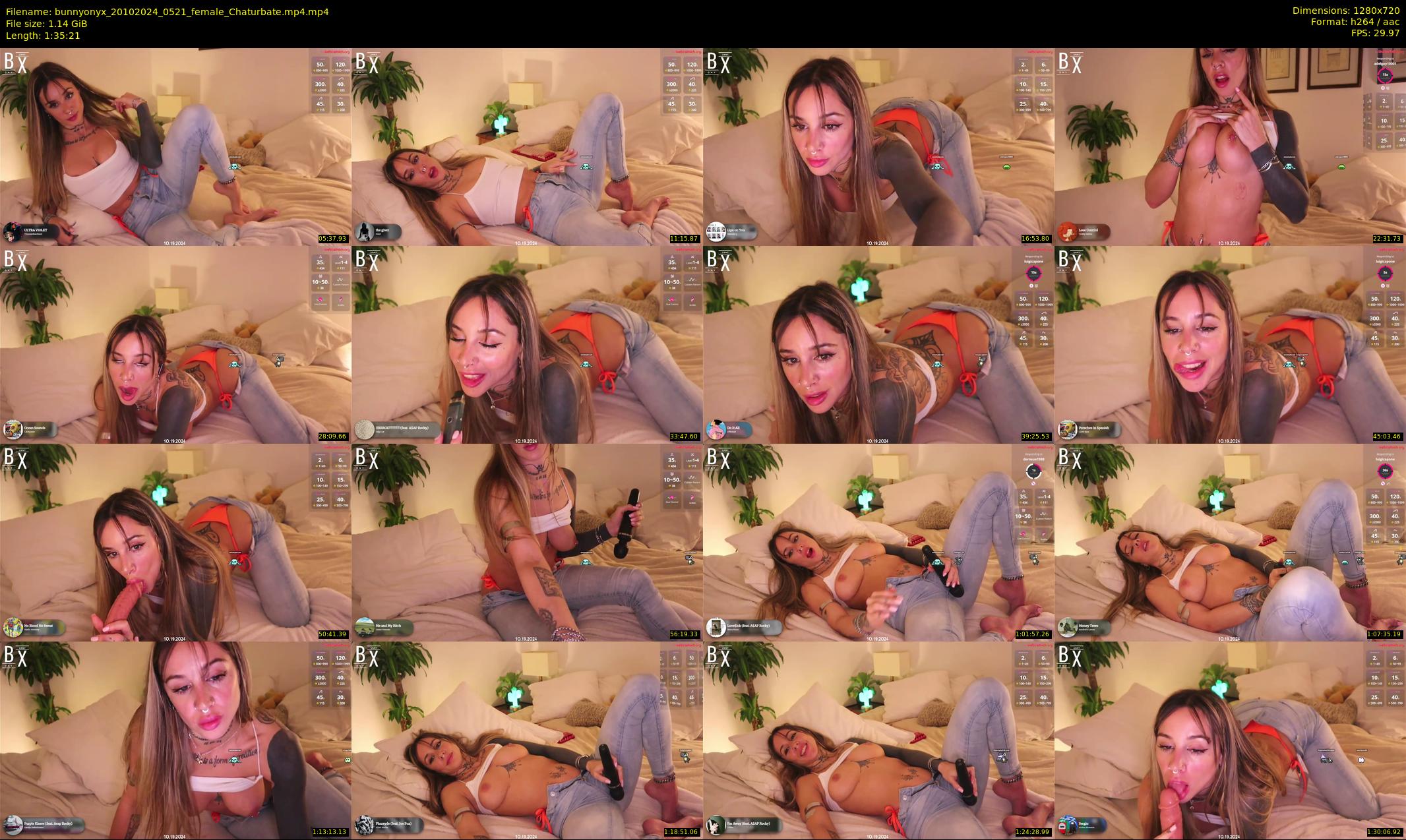 bunnyonyx — 96 minute Chaturbate female cam show recording, 720p, Oct 20, 2024