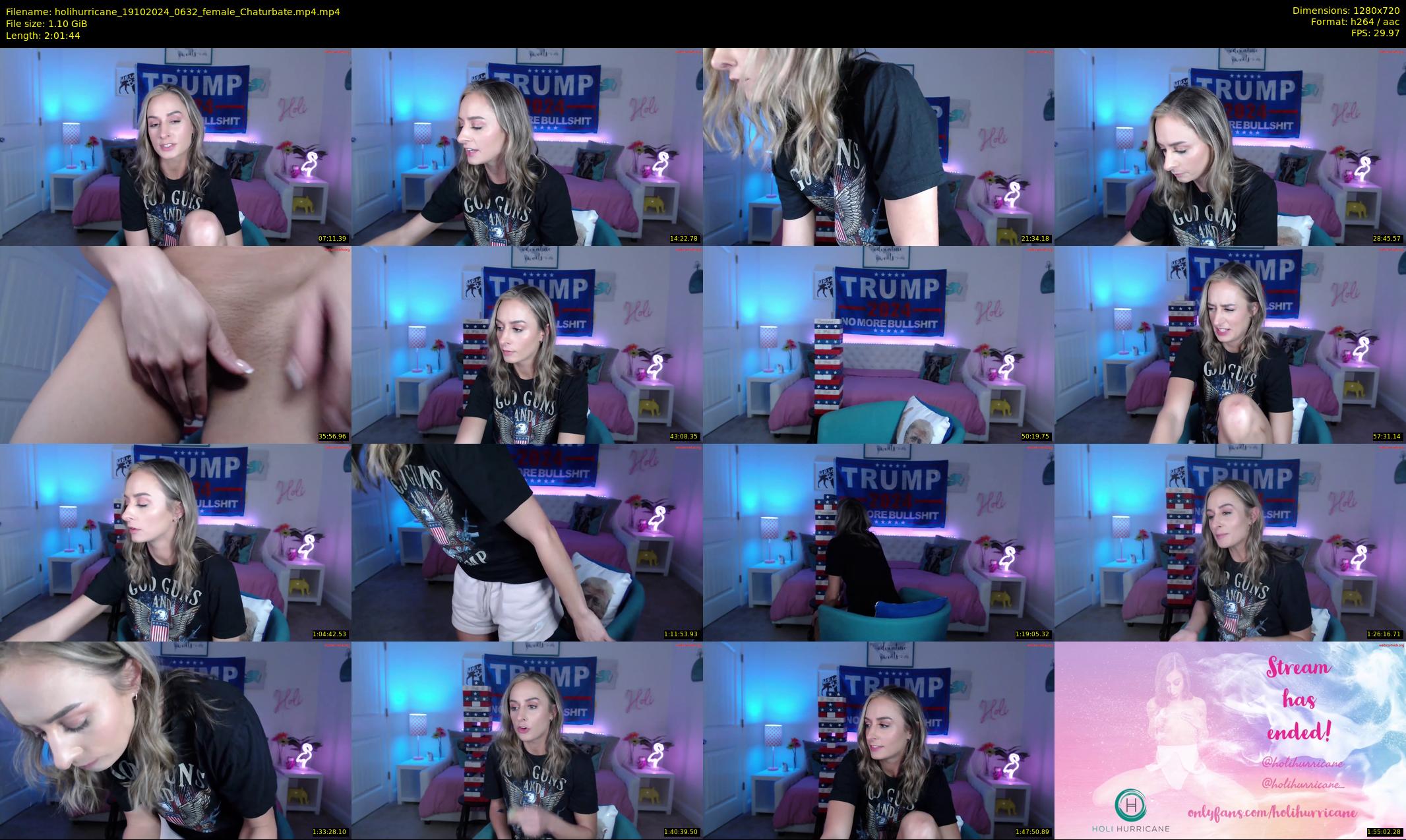 holihurricane — 122 minute Chaturbate female cam show recording, 720p, Oct 19, 2024