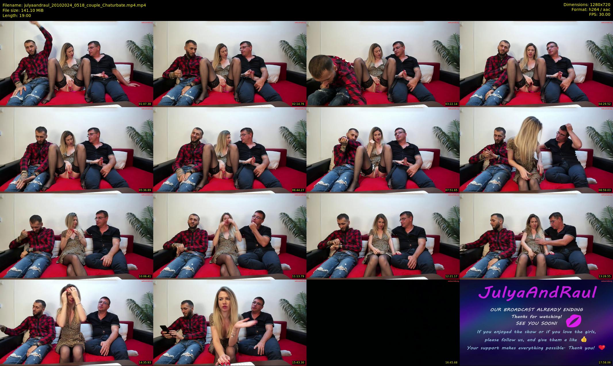 julyaandraul — 19 minute Chaturbate couple cam show recording, 720p, Oct 20, 2024