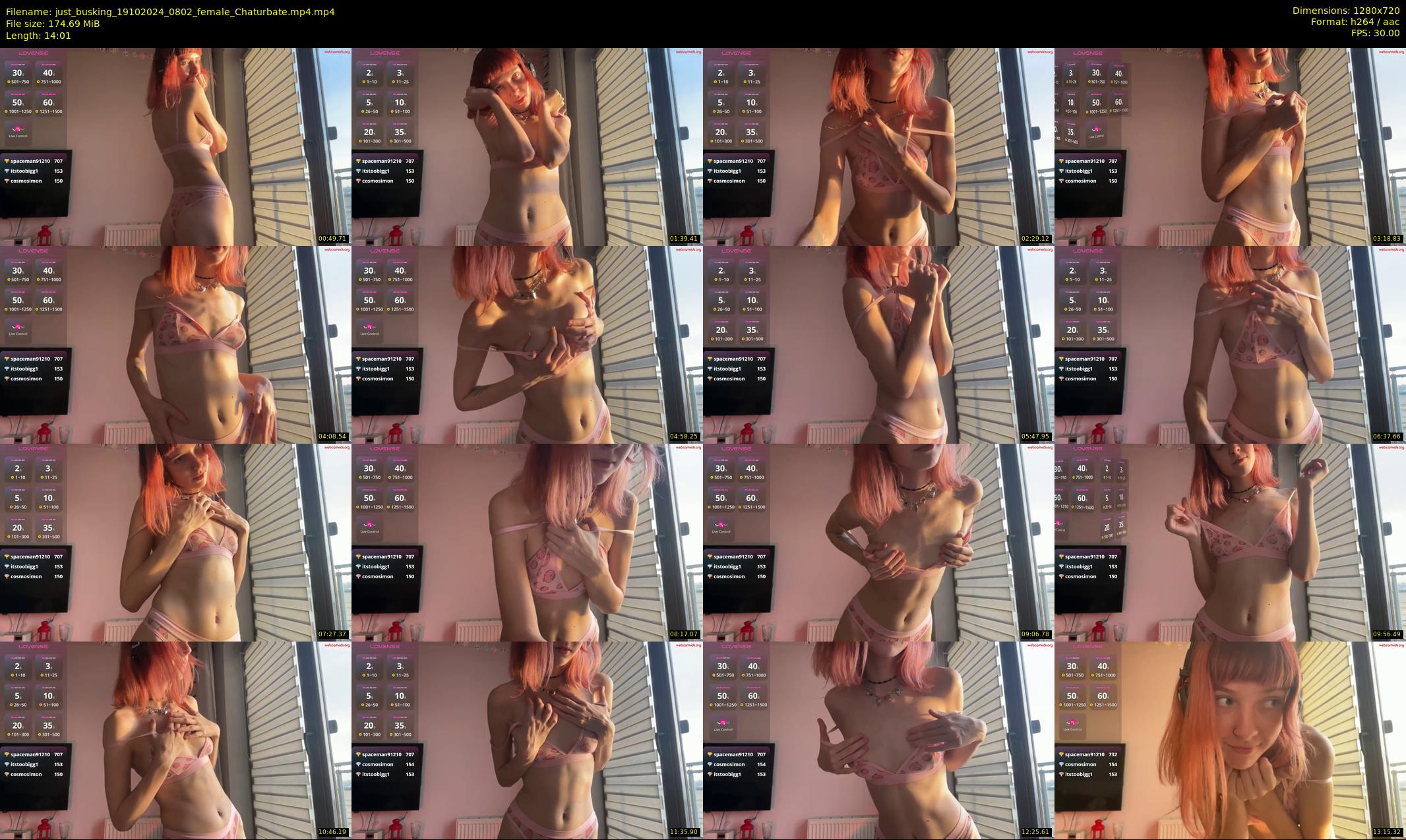 just_busking — 15 minute Chaturbate female cam show recording, 720p, Oct 19, 2024