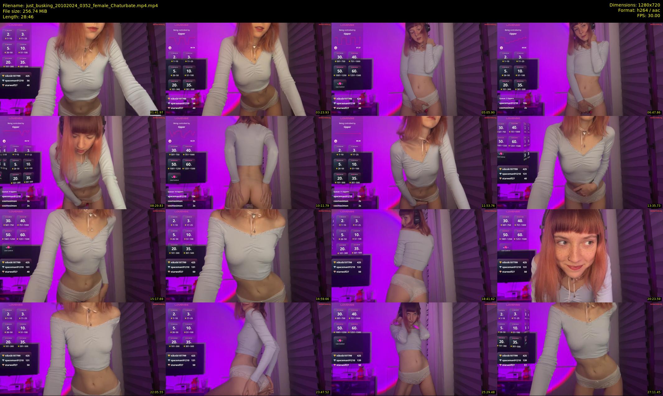 just_busking — 29 minute Chaturbate female cam show recording, 720p, Oct 20, 2024