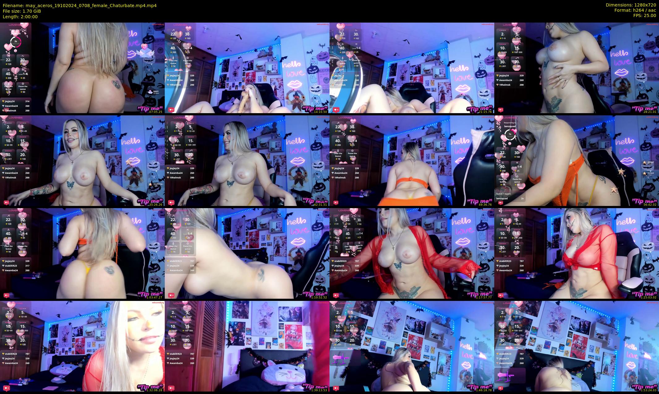 may_aceros — 120 minute Chaturbate female cam show recording, 720p, Oct 19, 2024