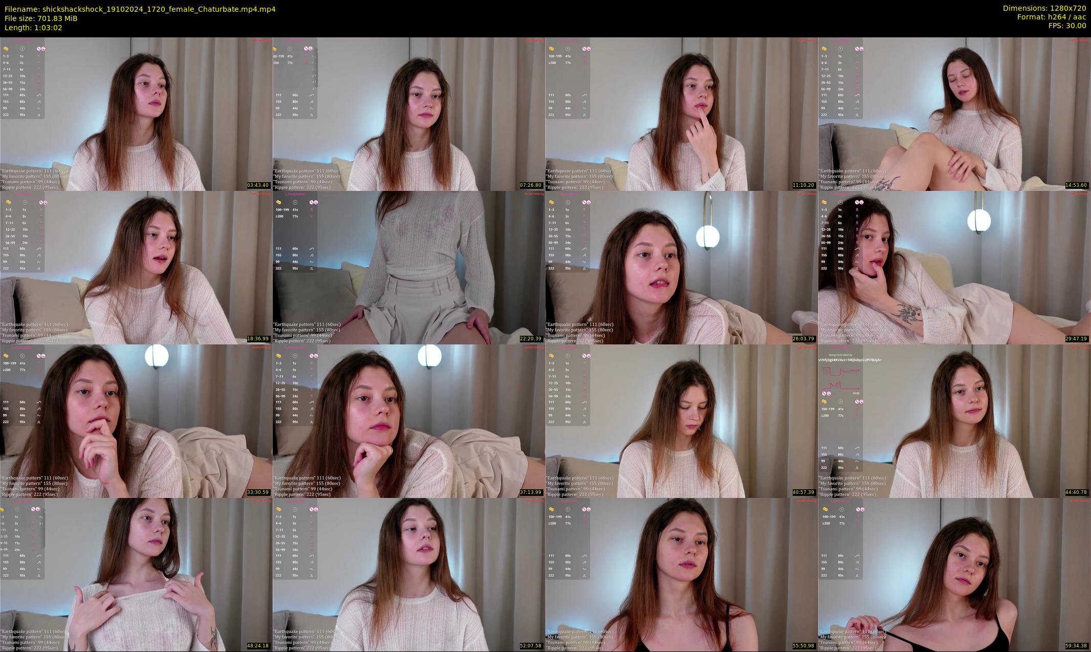 shickshackshock — 64 minute Chaturbate female cam show recording, 720p, Oct 19, 2024