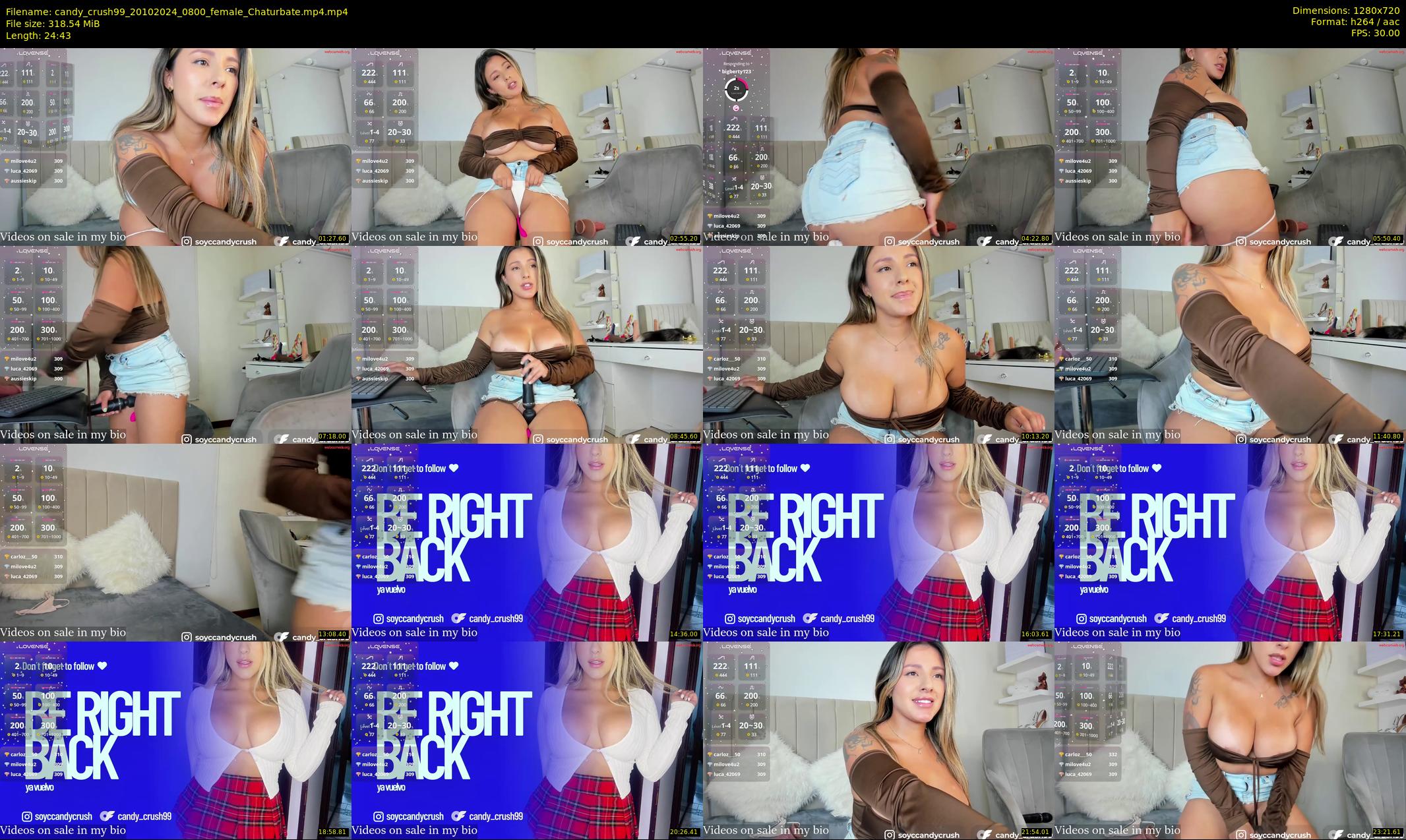 candy_crush99 — 25 minute Chaturbate female cam show recording, 720p, Oct 20, 2024