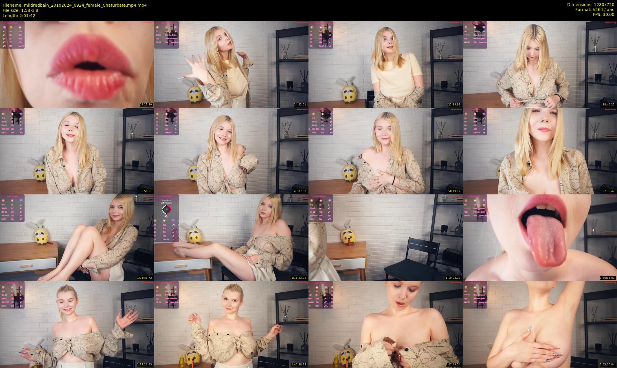 mildredbain — 122 minute Chaturbate female cam show recording, 720p, Oct 20, 2024