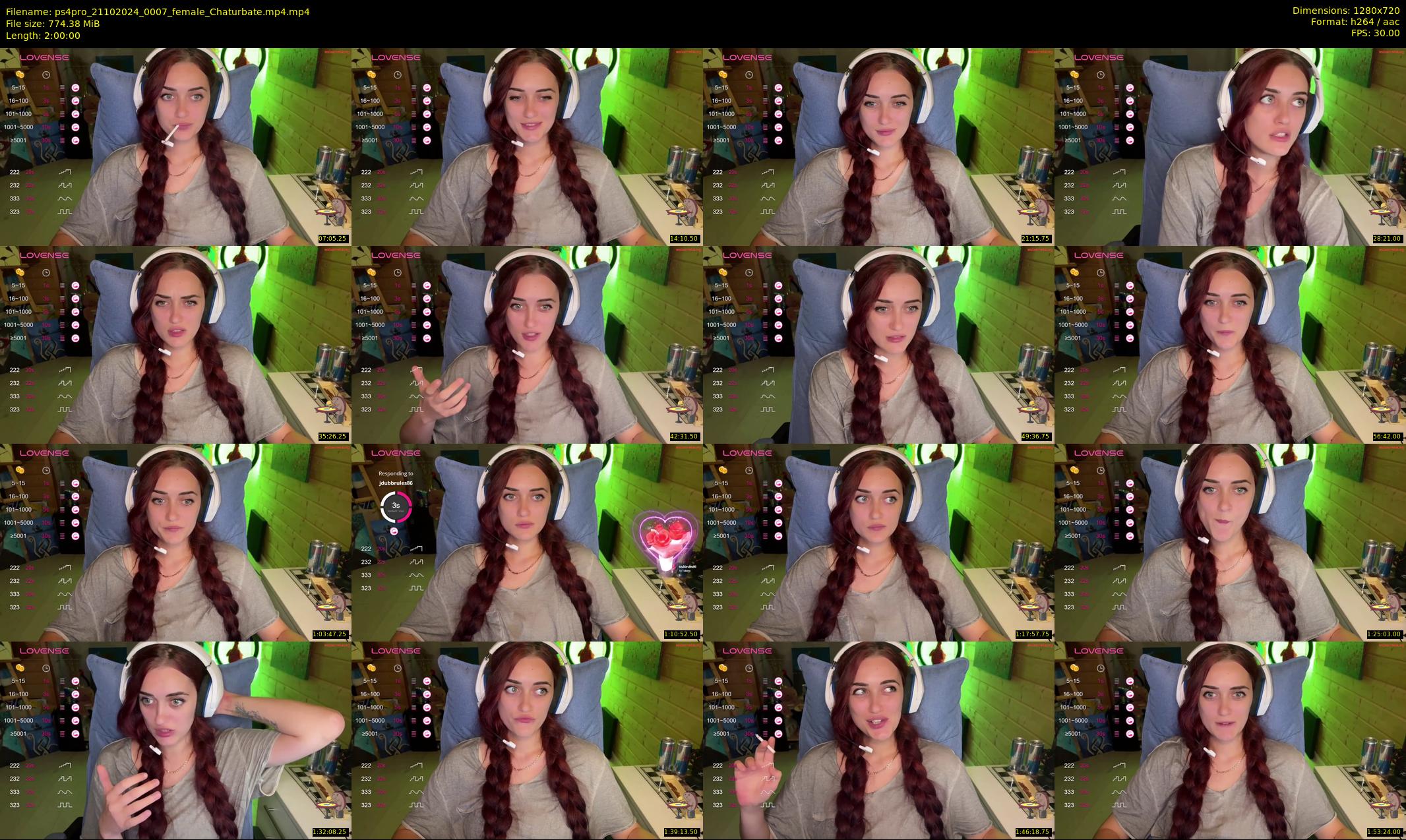 ps4pro — 120 minute Chaturbate female cam show recording, 720p, Oct 21, 2024