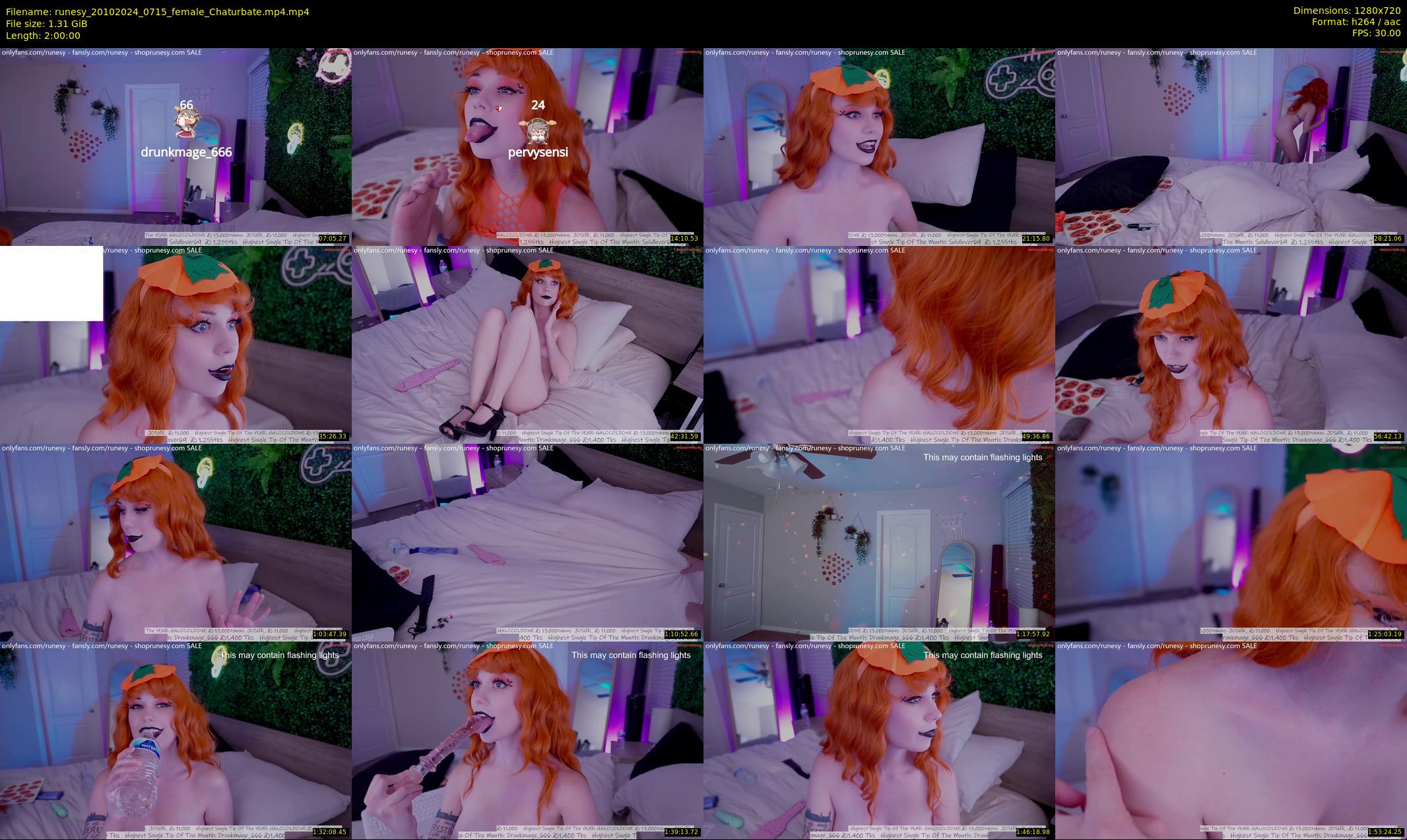 runesy — 120 minute Chaturbate female cam show recording, 720p, Oct 20, 2024