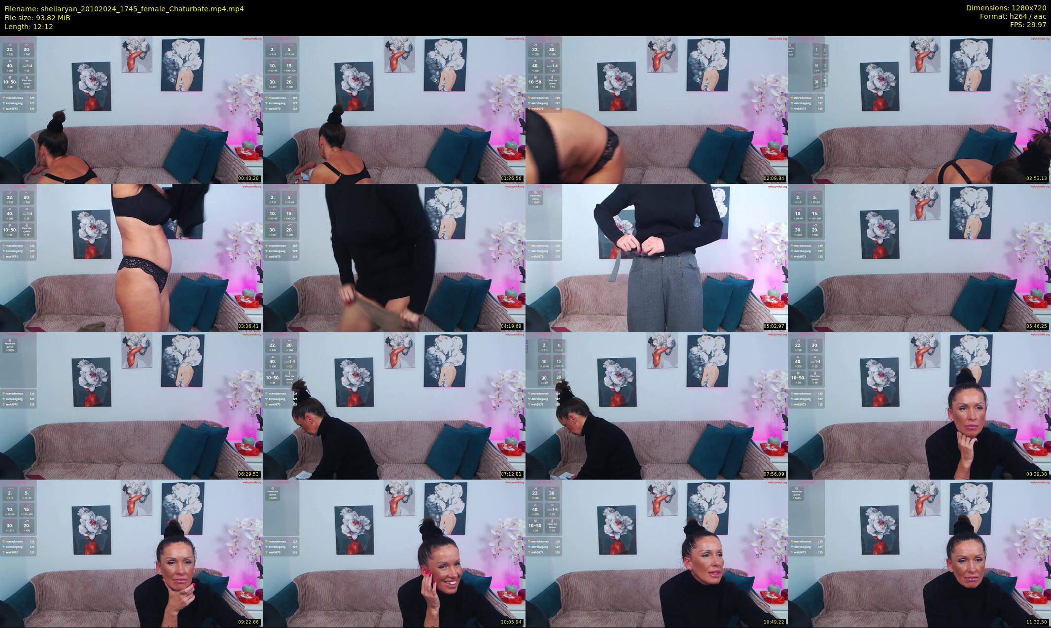 sheilaryan — 13 minute Chaturbate female cam show recording, 720p, Oct 20, 2024