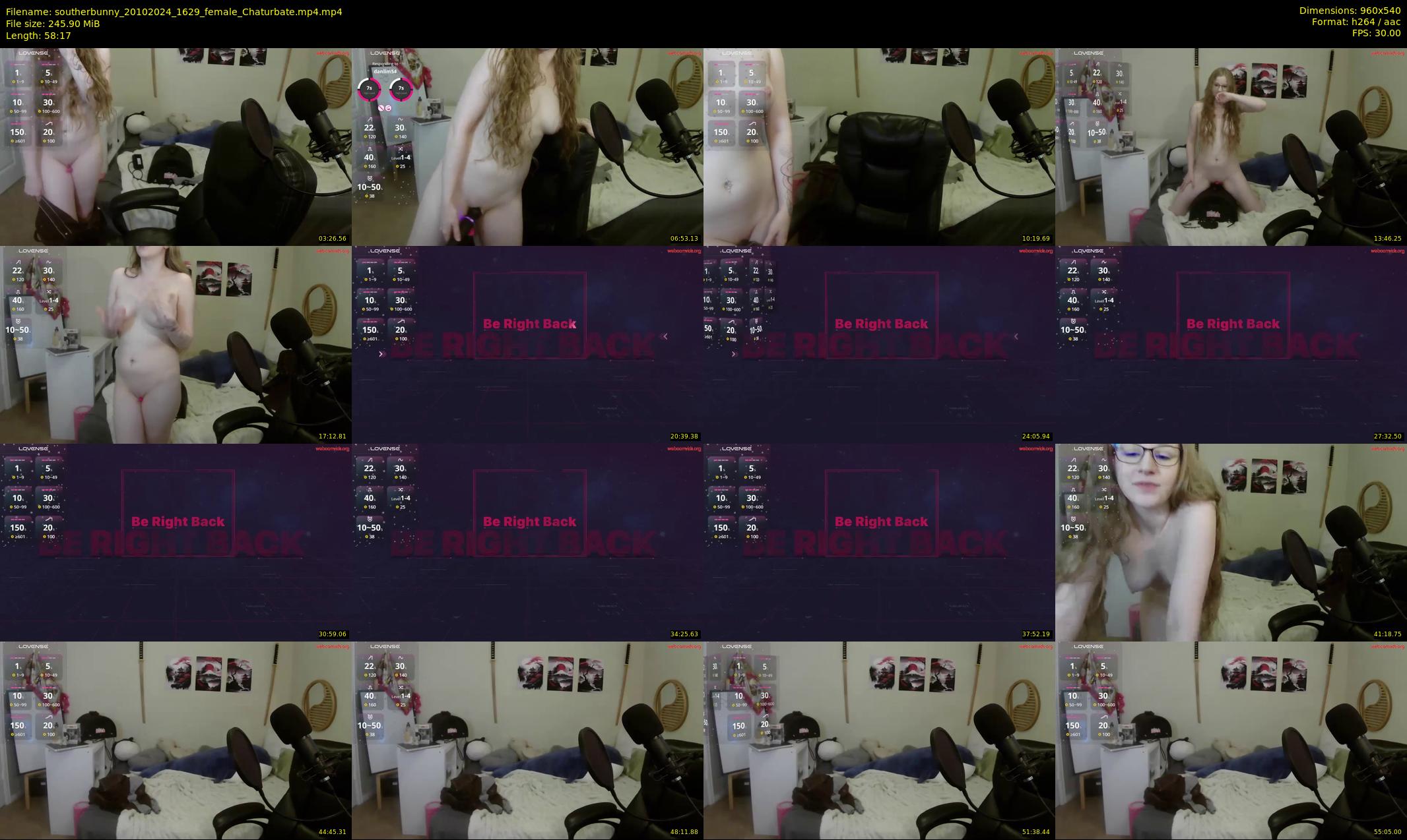 southerbunny — 59 minute Chaturbate female cam show recording, 480p, Oct 20, 2024