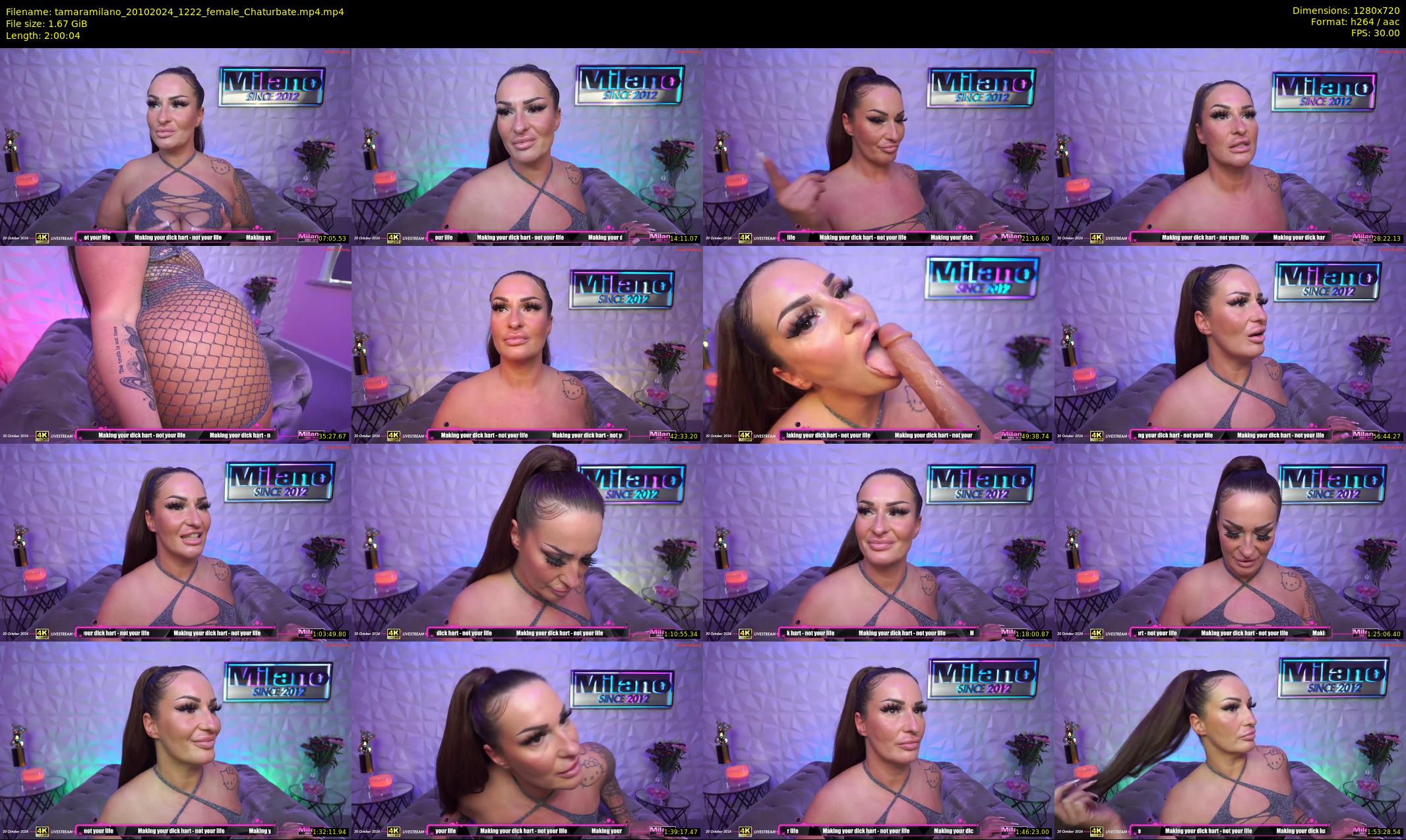 tamaramilano — 121 minute Chaturbate female cam show recording, 720p, Oct 20, 2024