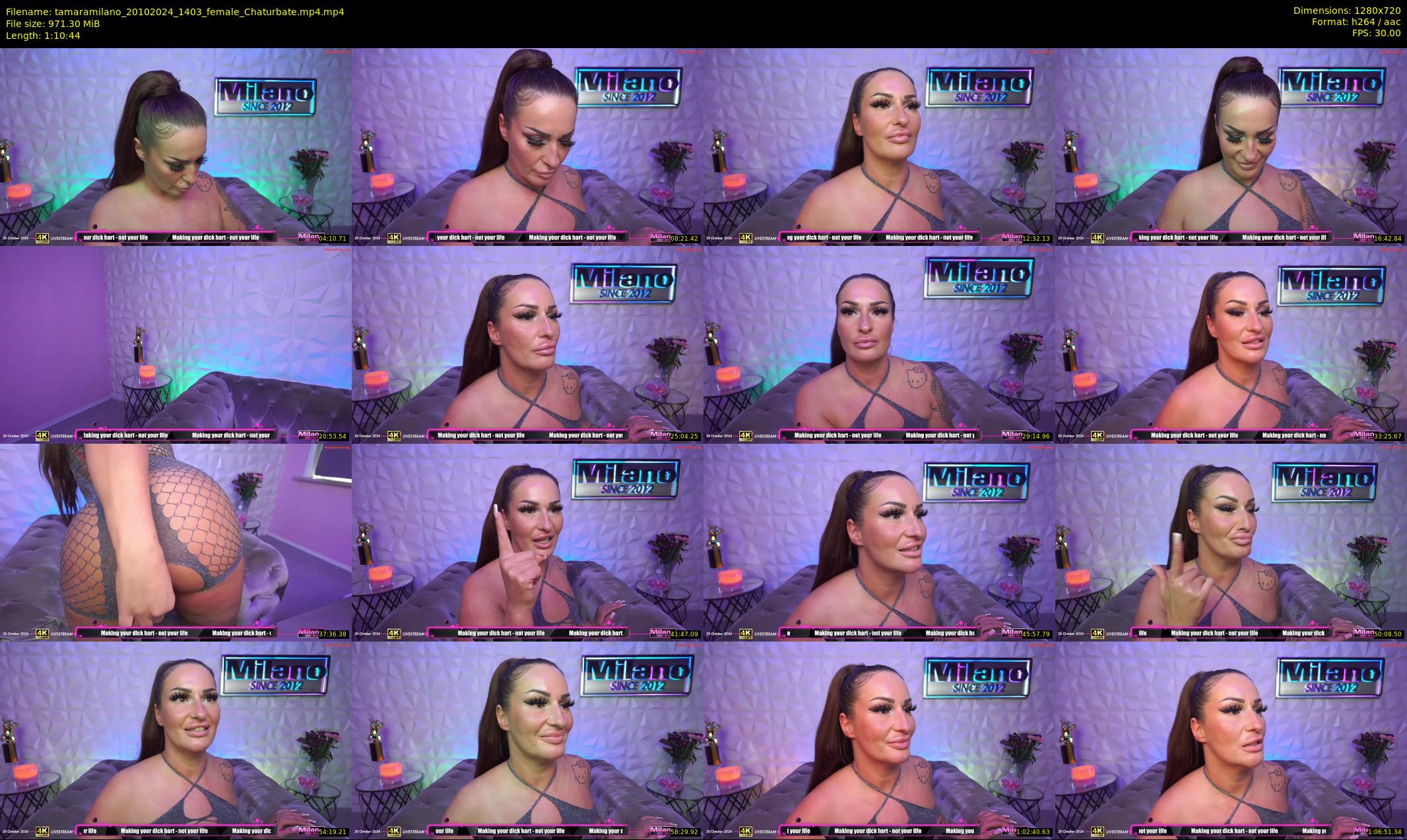 tamaramilano — 71 minute Chaturbate female cam show recording, 720p, Oct 20, 2024