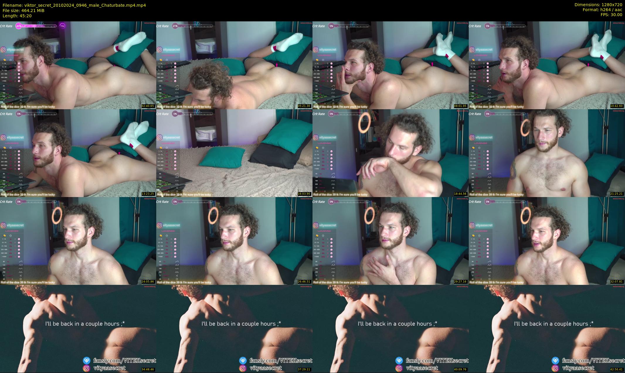 viktor_secret — 46 minute Chaturbate male cam show recording, 720p, Oct 20, 2024