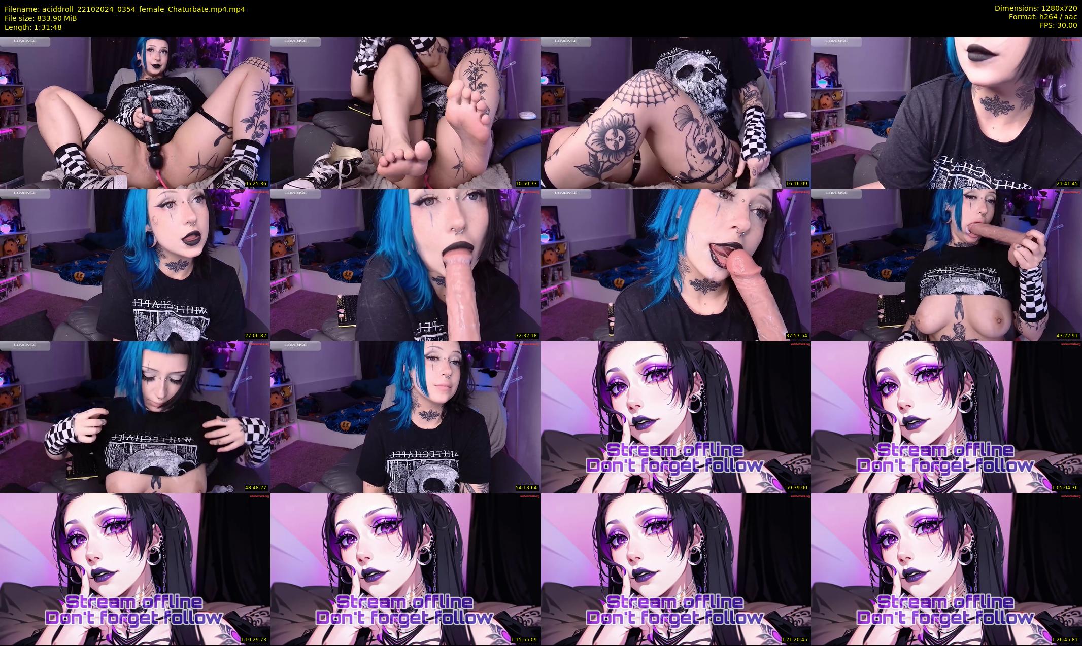aciddroll — 92 minute Chaturbate female cam show recording, 720p, Oct 22, 2024