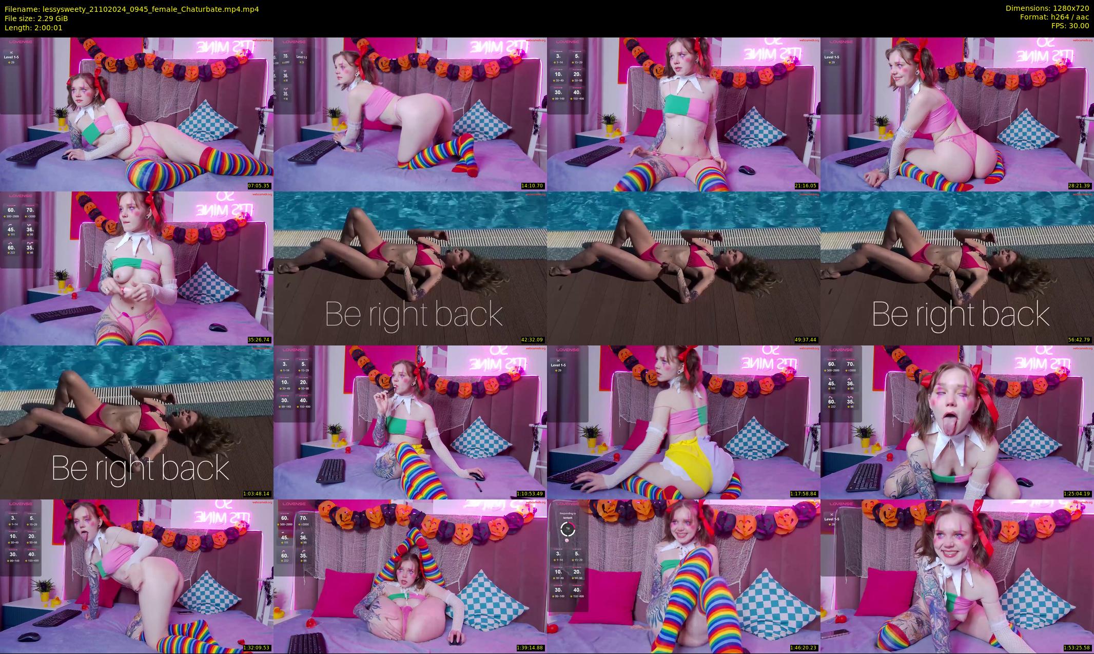 lessysweety — 121 minute Chaturbate female cam show recording, 720p, Oct 21, 2024