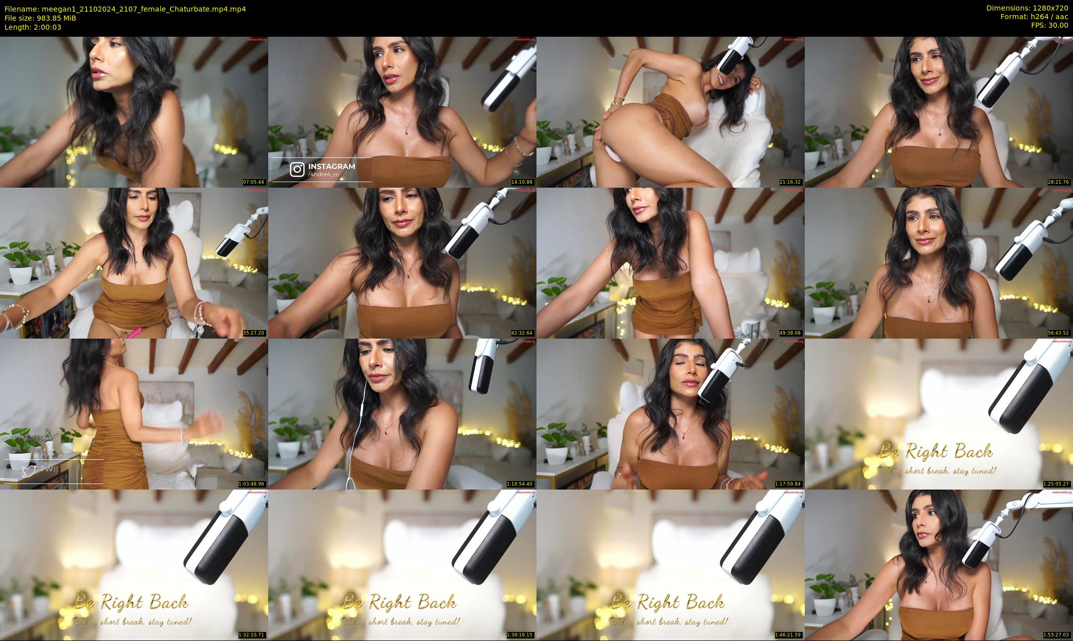 meegan1 — 121 minute Chaturbate female cam show recording, 720p, Oct 21, 2024