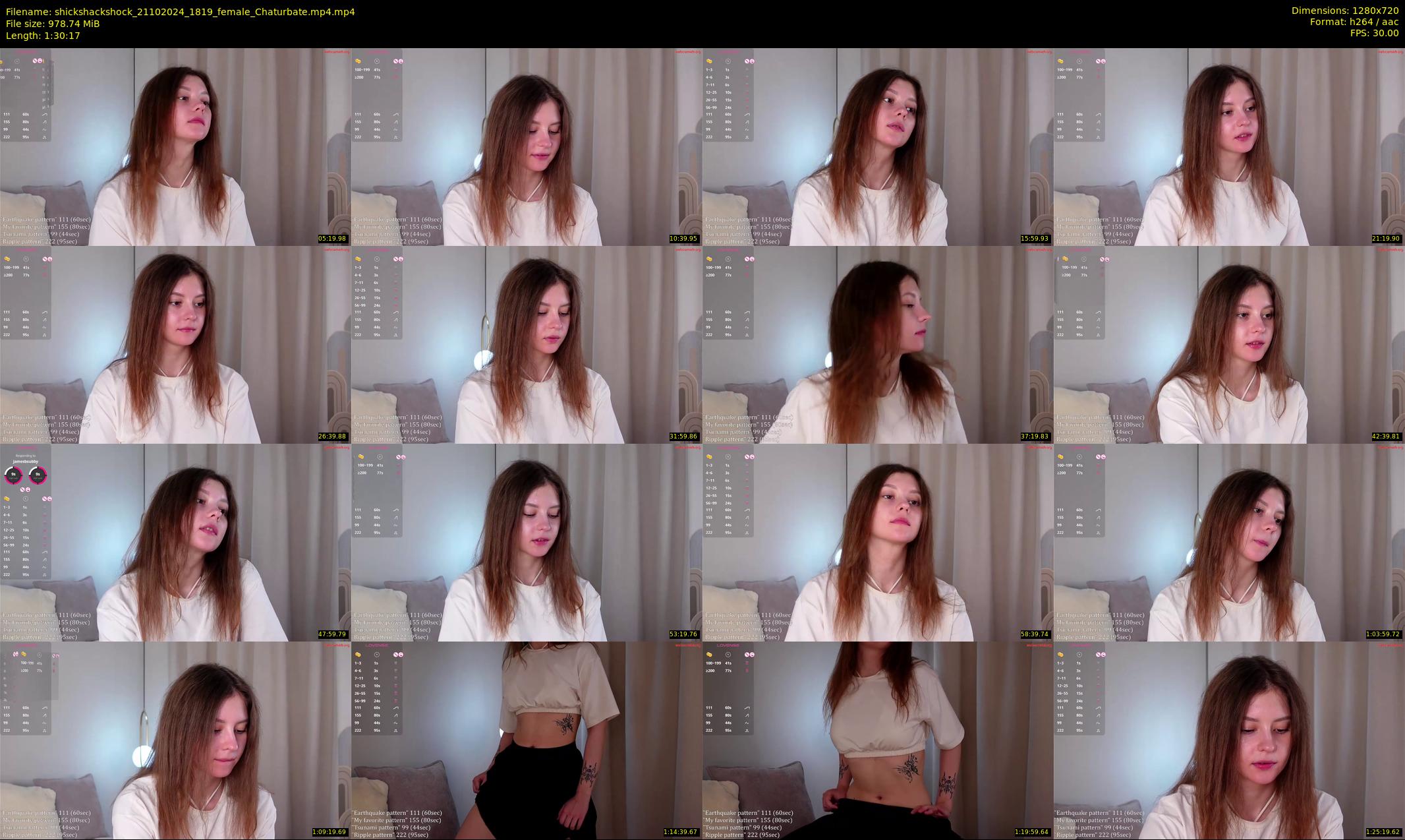shickshackshock — 91 minute Chaturbate female cam show recording, 720p, Oct 21, 2024