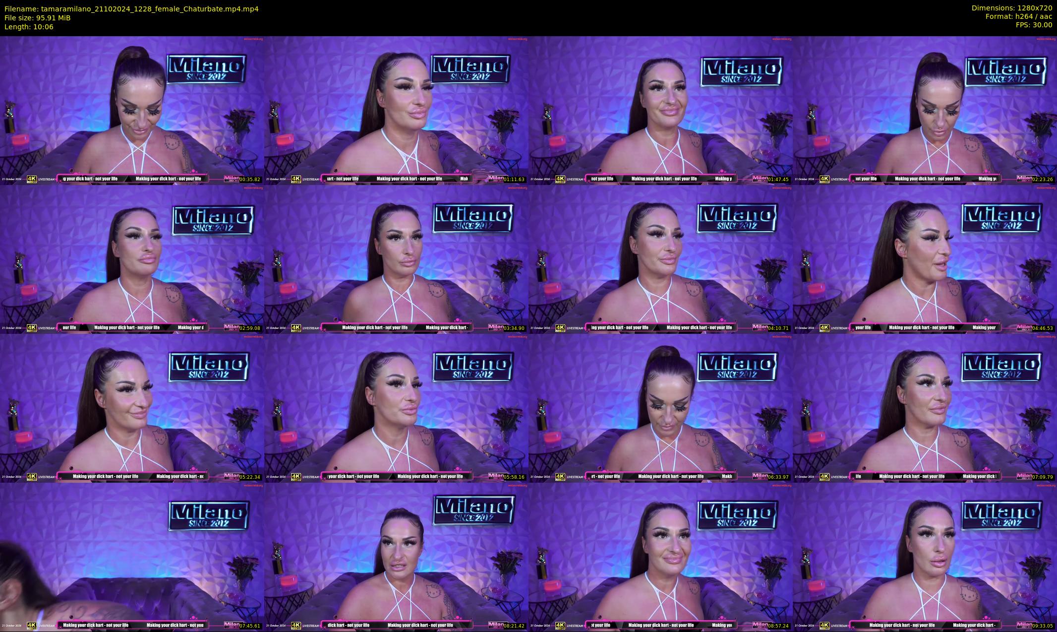 tamaramilano — 11 minute Chaturbate female cam show recording, 720p, Oct 21, 2024