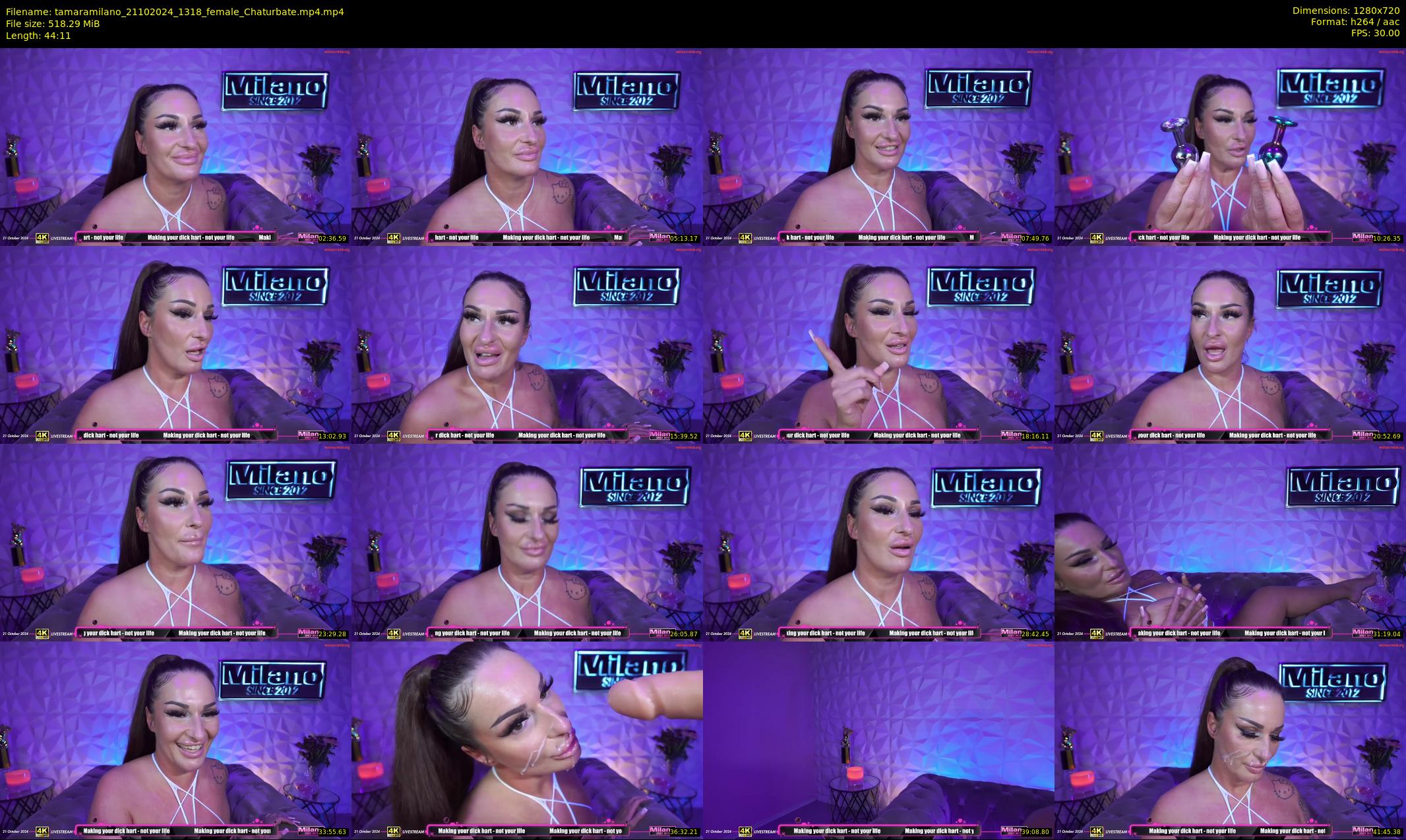 tamaramilano — 45 minute Chaturbate female cam show recording, 720p, Oct 21, 2024