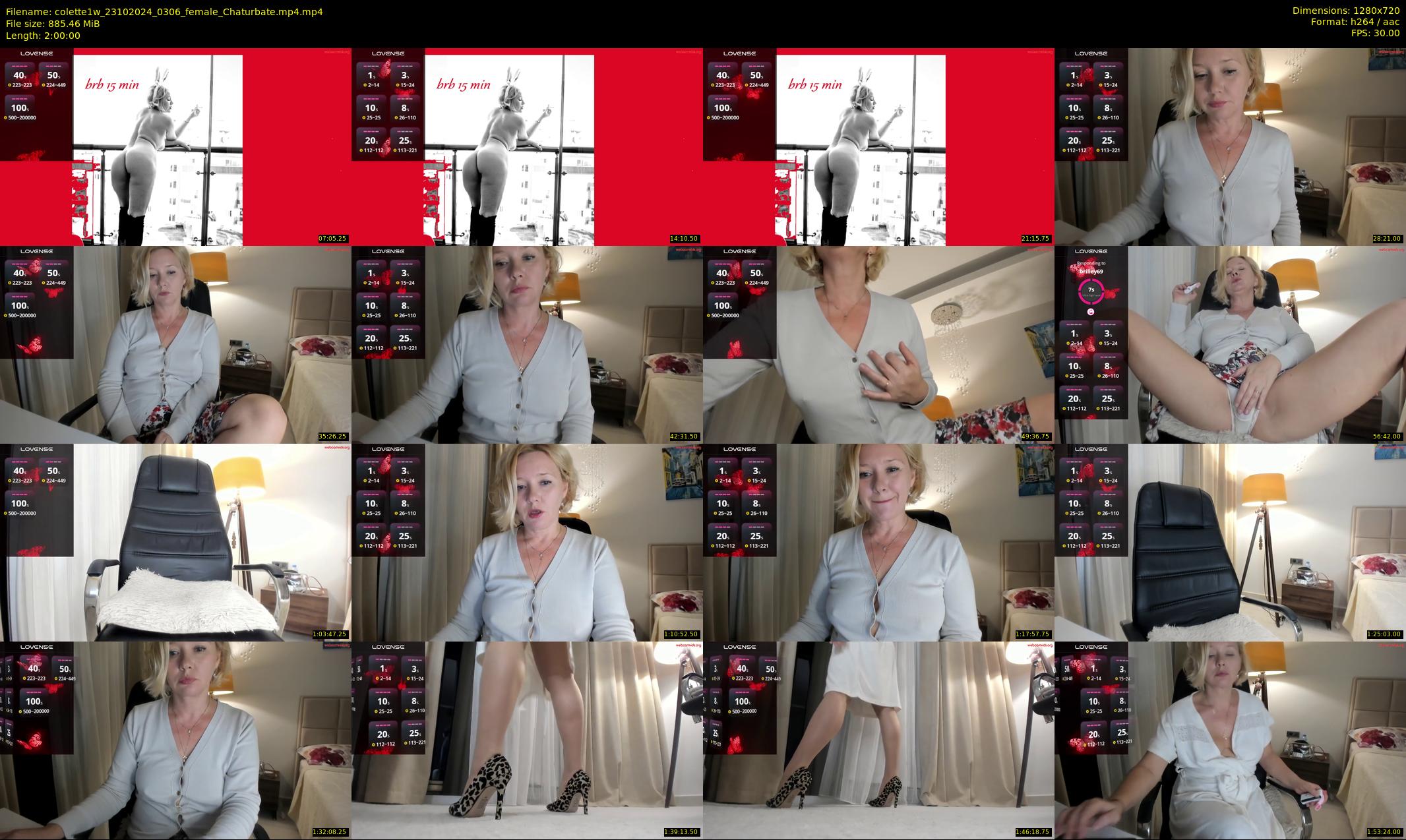 colette1w — 120 minute Chaturbate female cam show recording, 720p, Oct 23, 2024