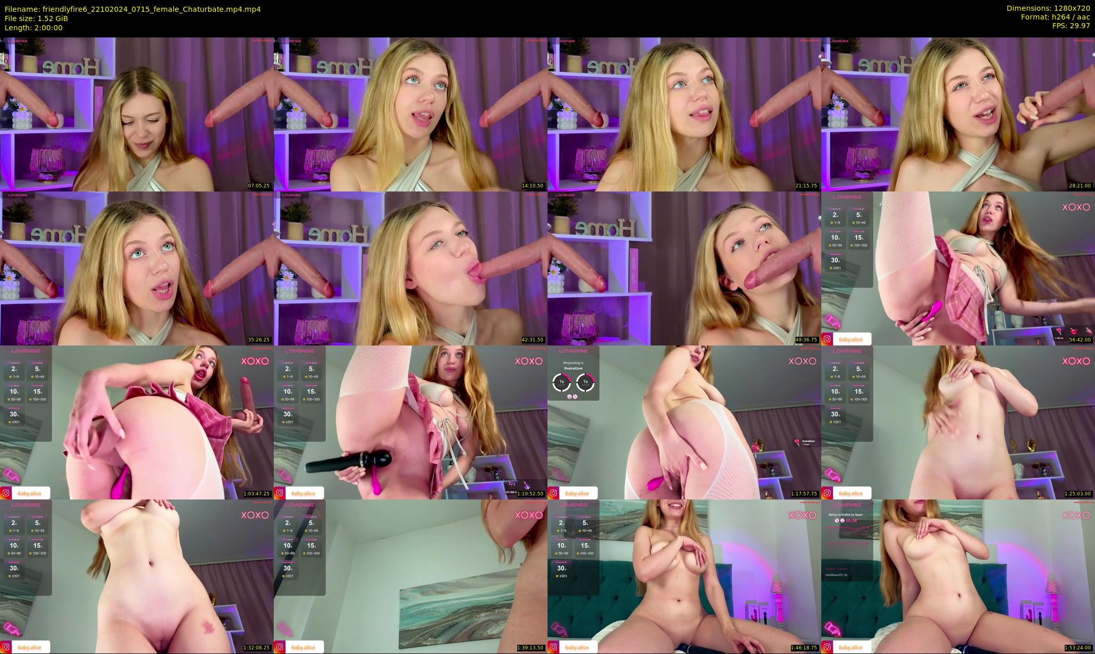 friendlyfire6 — 120 minute Chaturbate female cam show recording, 720p, Oct 22, 2024