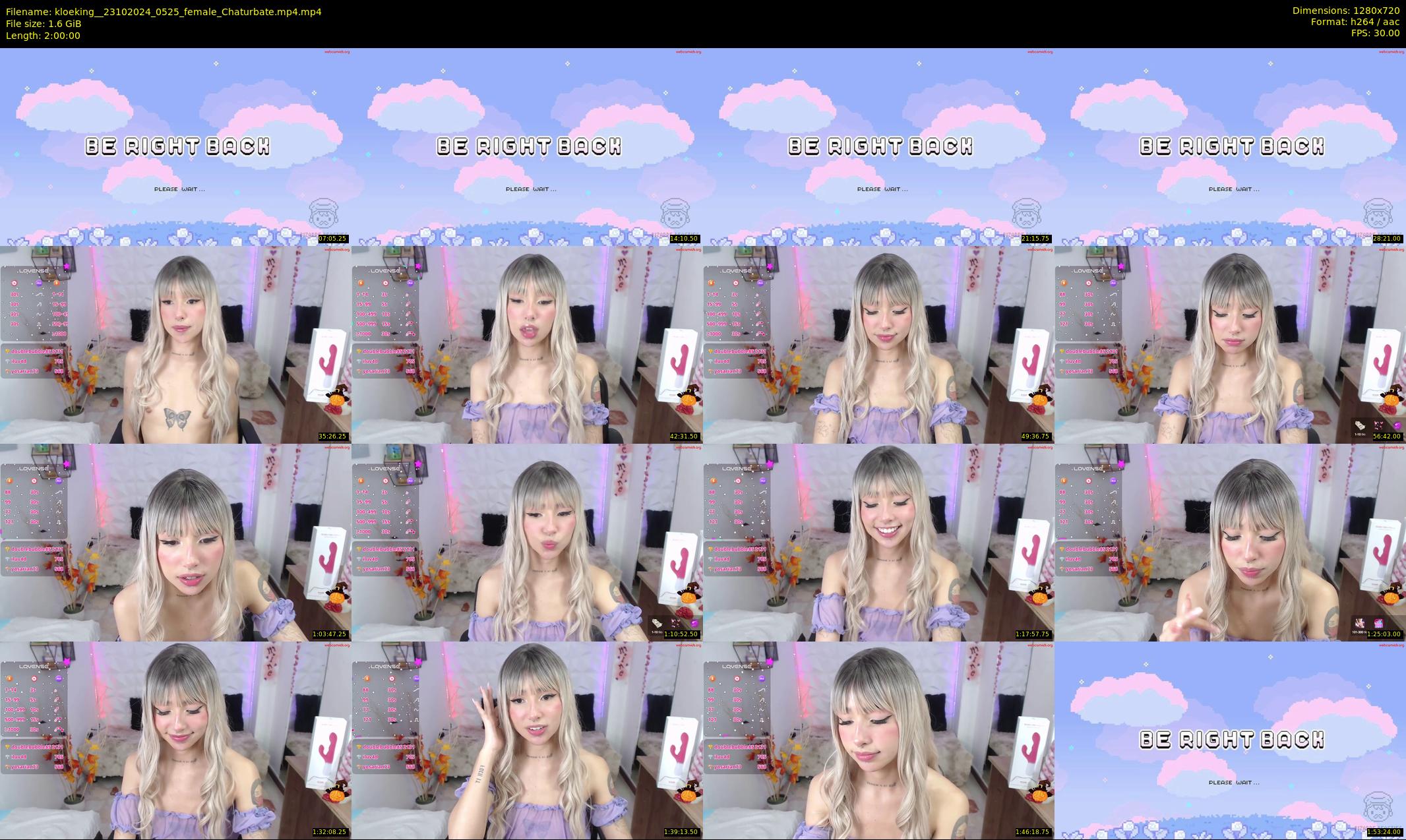 kloeking_ — 120 minute Chaturbate female cam show recording, 720p, Oct 23, 2024