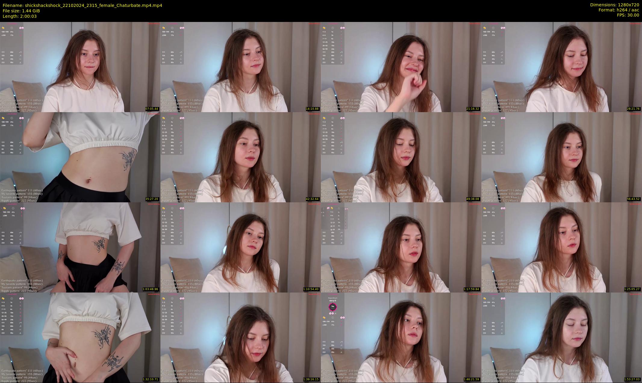 shickshackshock — 121 minute Chaturbate female cam show recording, 720p, Oct 22, 2024